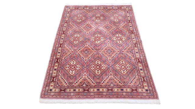 Dywan Ghom 190x123 cm, czerwony, wełna, Pakistan - WYMIARY