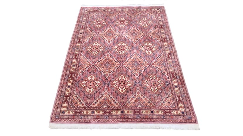 Dywan Ghom 190x123 cm, czerwony, wełna, Pakistan