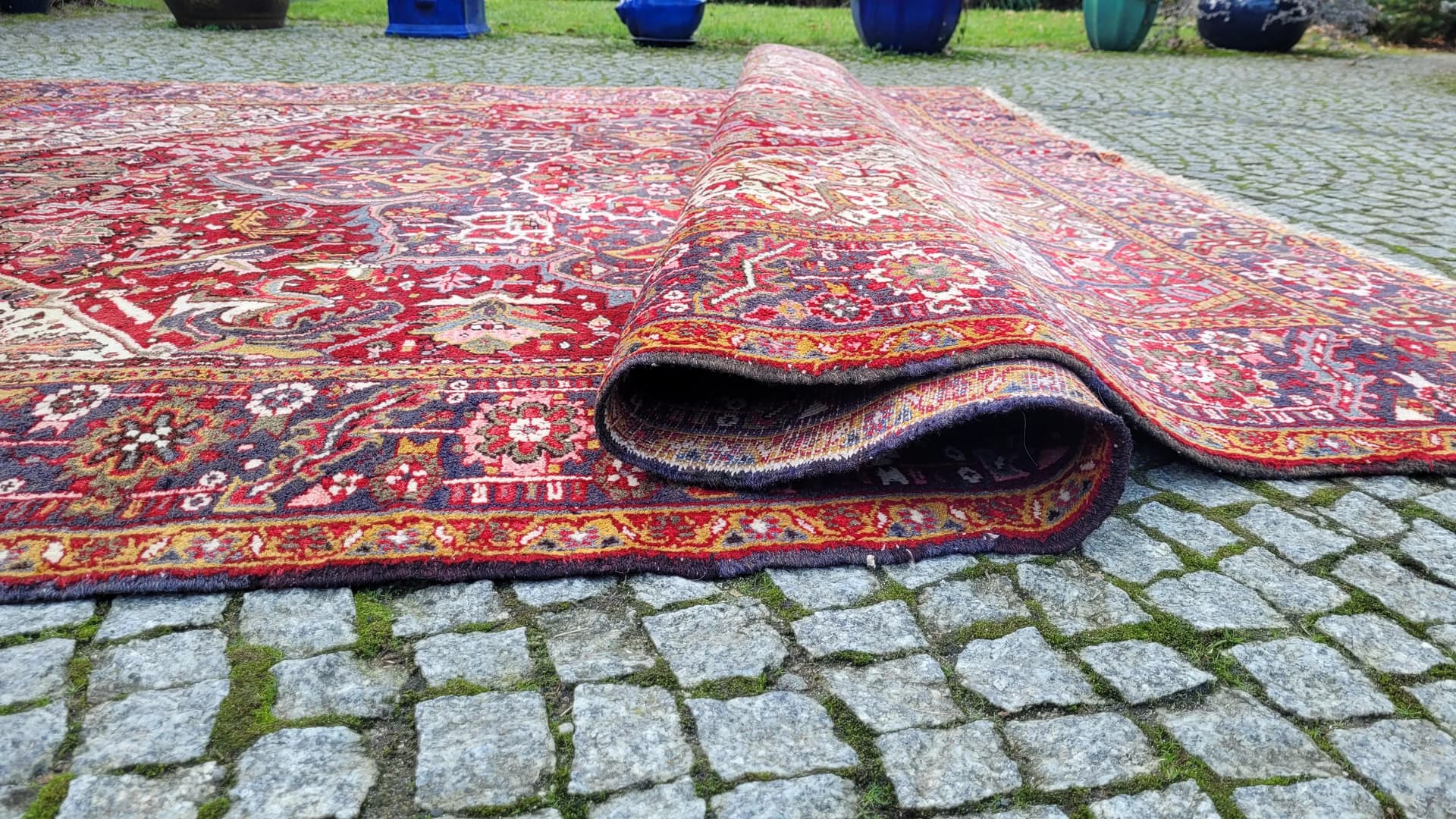 Dywan Heriz 273x350 cm, czerwony, wełna, Iran, XIX w. - 89011