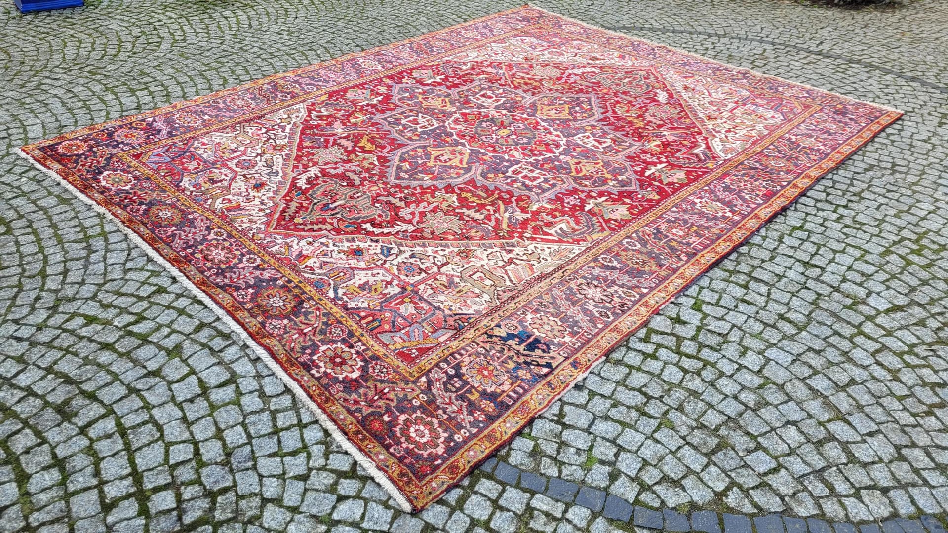 Dywan Heriz 273x350 cm, czerwony, wełna, Iran, XIX w. - 89016