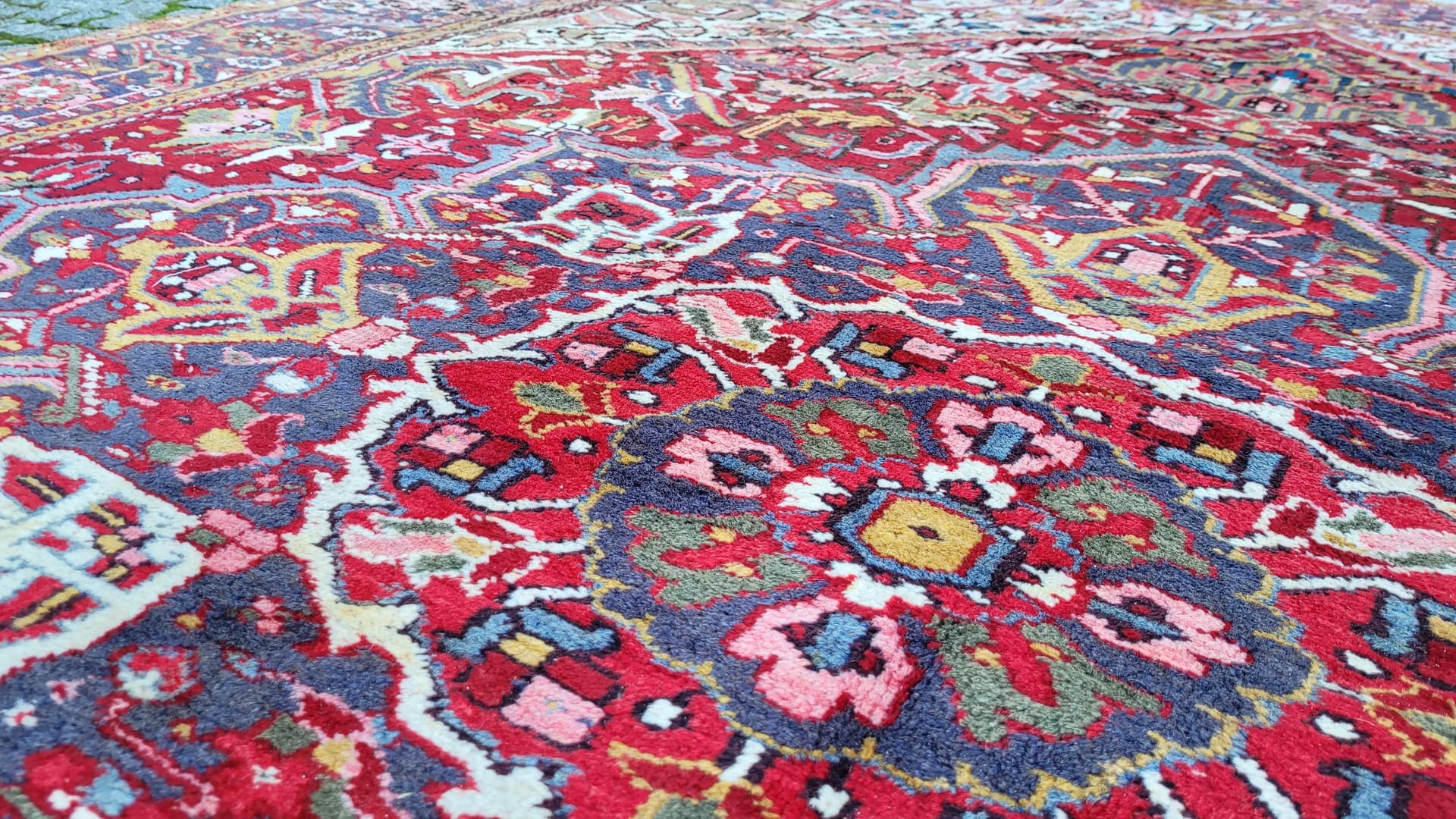 Dywan Heriz 273x350 cm, czerwony, wełna, Iran, XIX w. - 89014