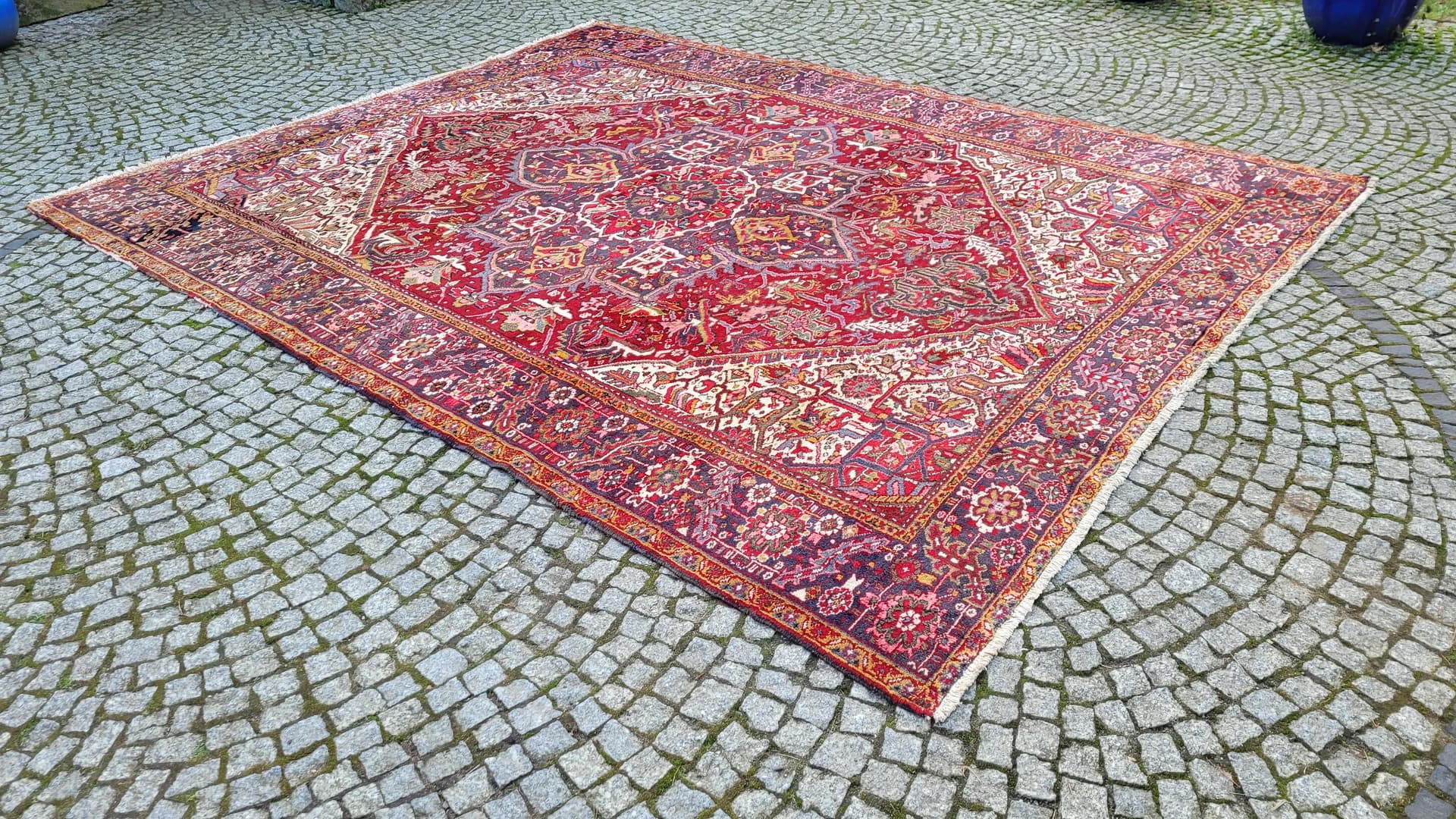 Dywan Heriz 273x350 cm, czerwony, wełna, Iran, XIX w. - 89015