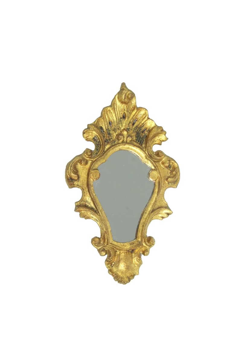 Wall mirror, gold frame, wood, Poland, 1960s