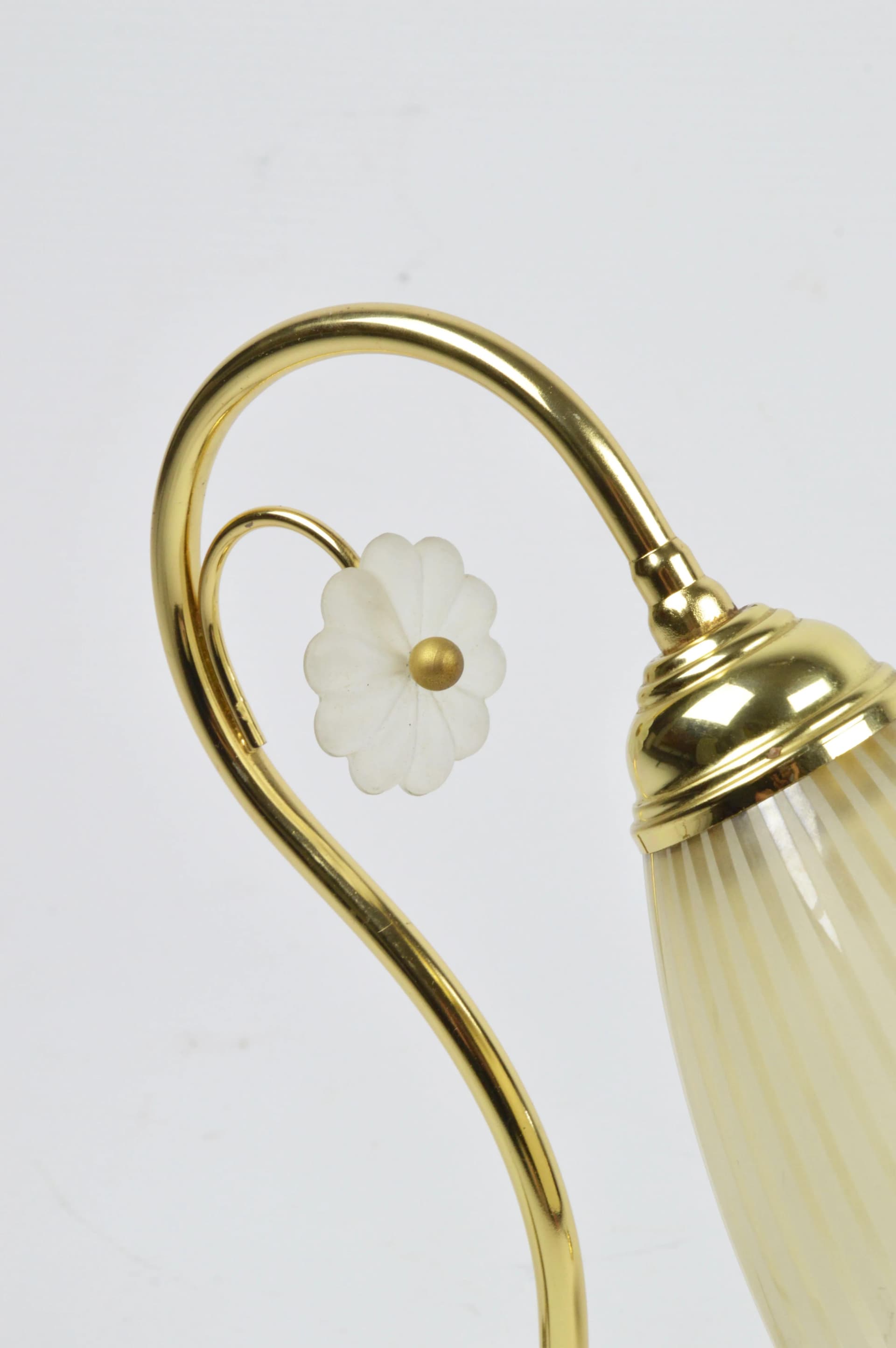 Pair of table lamps, gold, metal glass, Poland, 1980s. - 86714