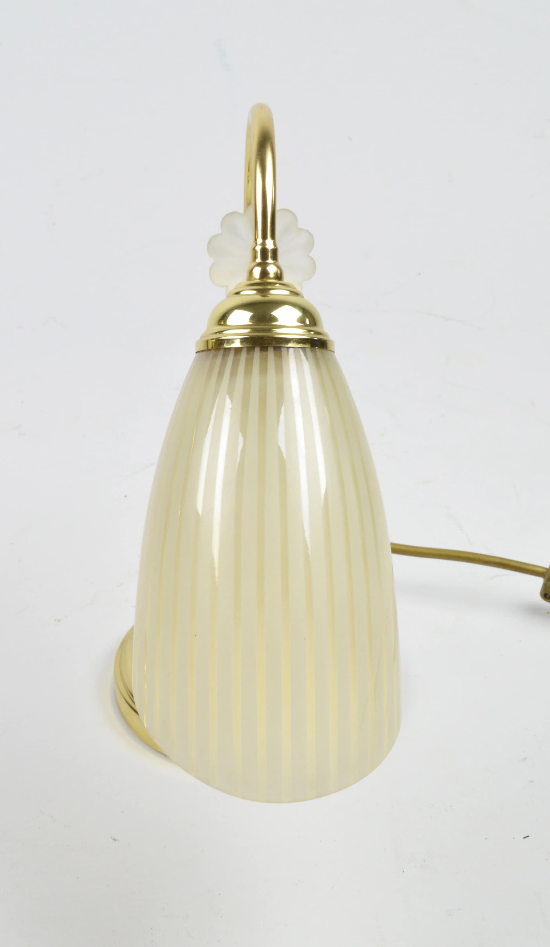 Pair of table lamps, gold, metal glass, Poland, 1980s. - 86716