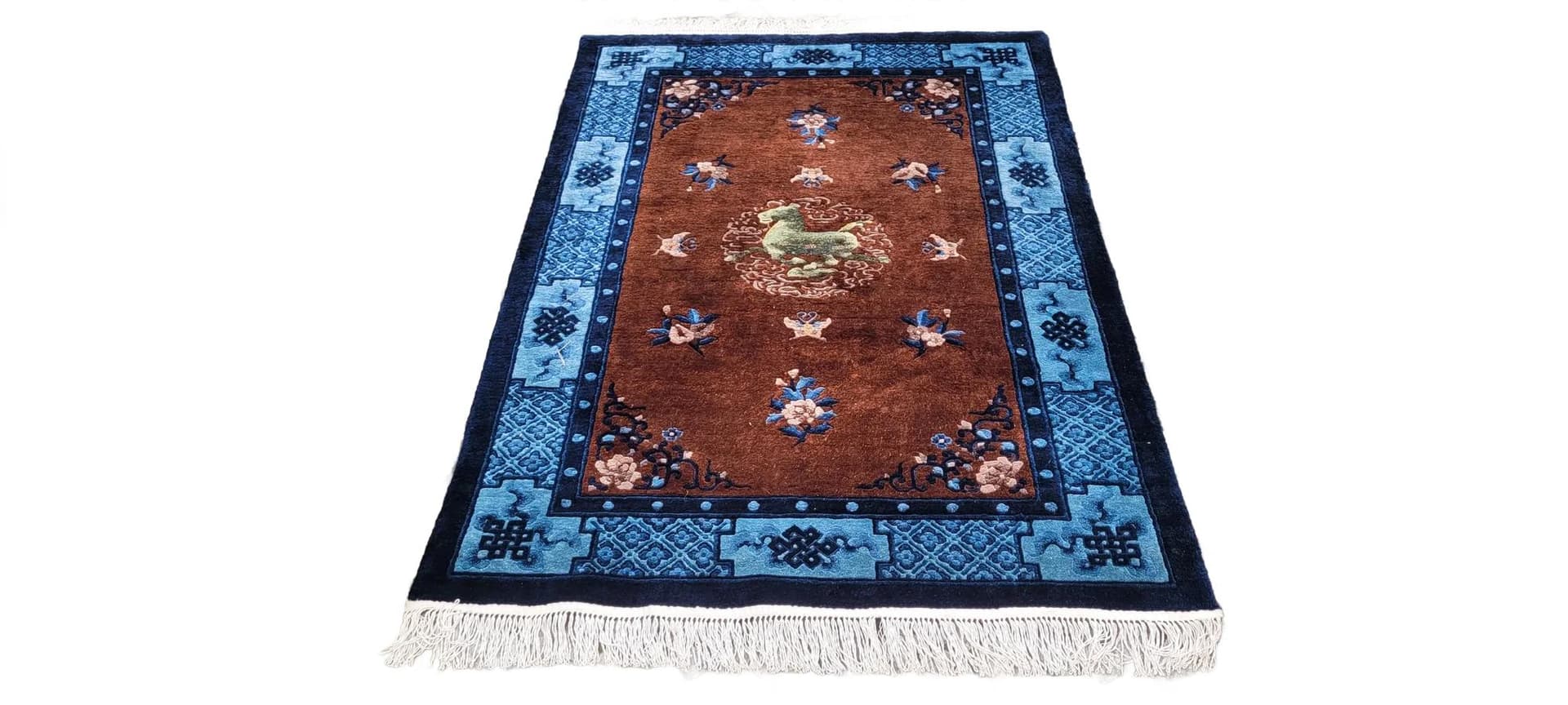 Oriental rug, brown silk, China, 1980s, 125x200 cm
