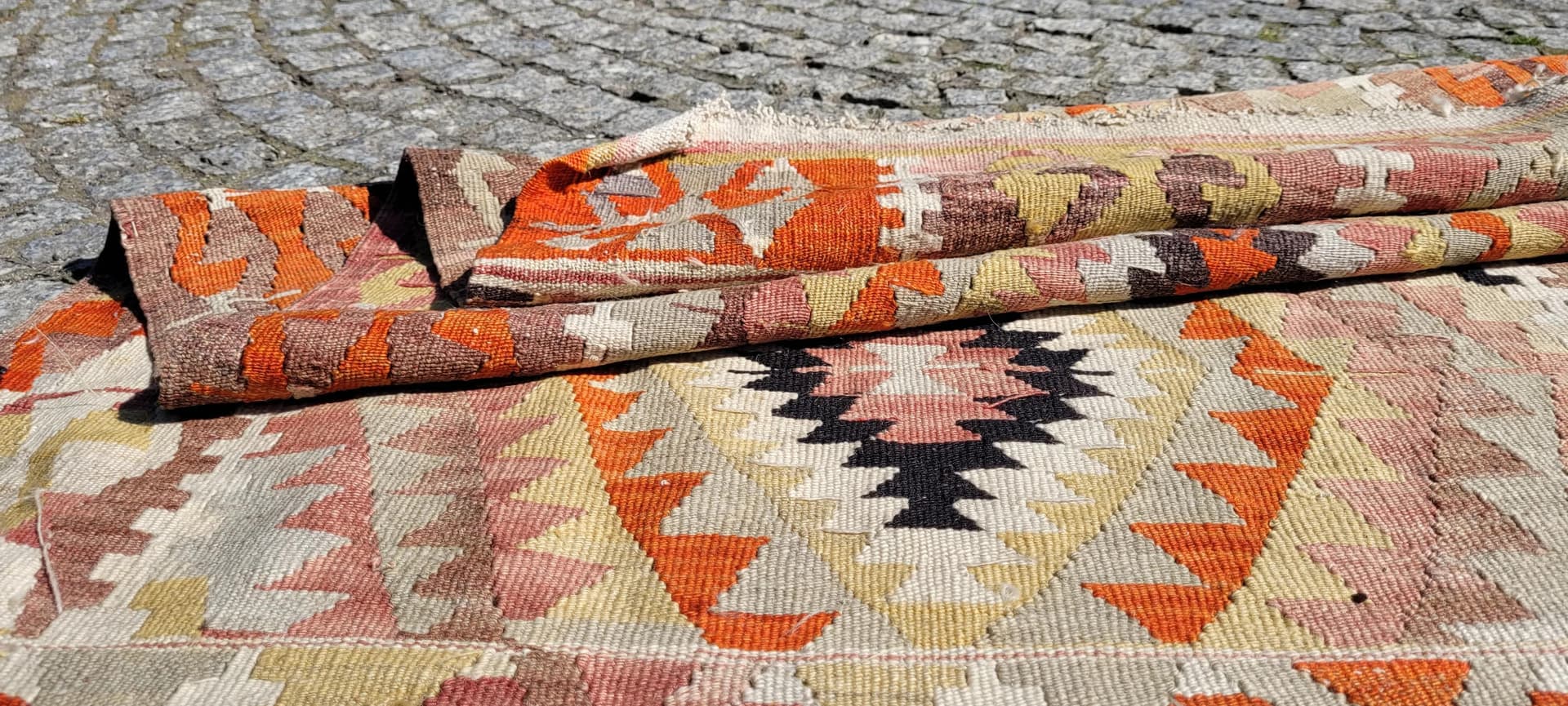 Dywan kilim, 94x165 cm, multikolor, wełna, Turcja, lata 60. - 88964