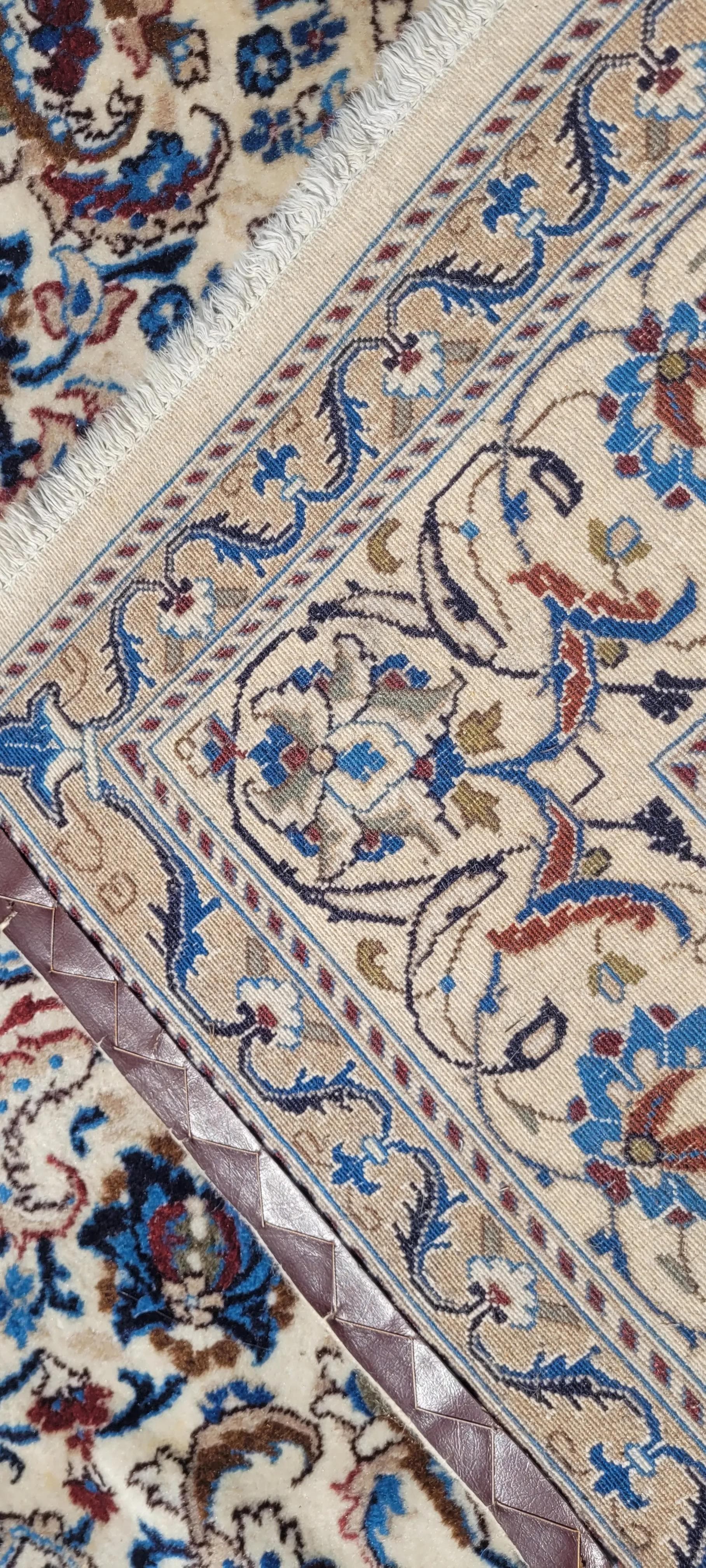 Rug Nain 200x250 cm, beige, wool with silk, Iran - 88958