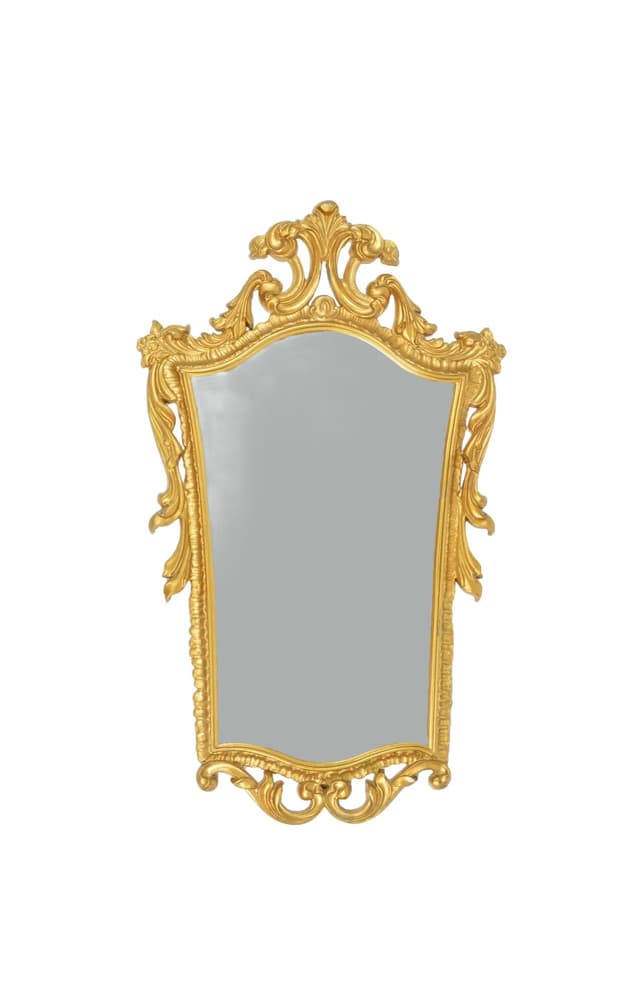 Wall Mirror Neo-Baroque, golden, wood, Poland, 1970s - DIMENSION