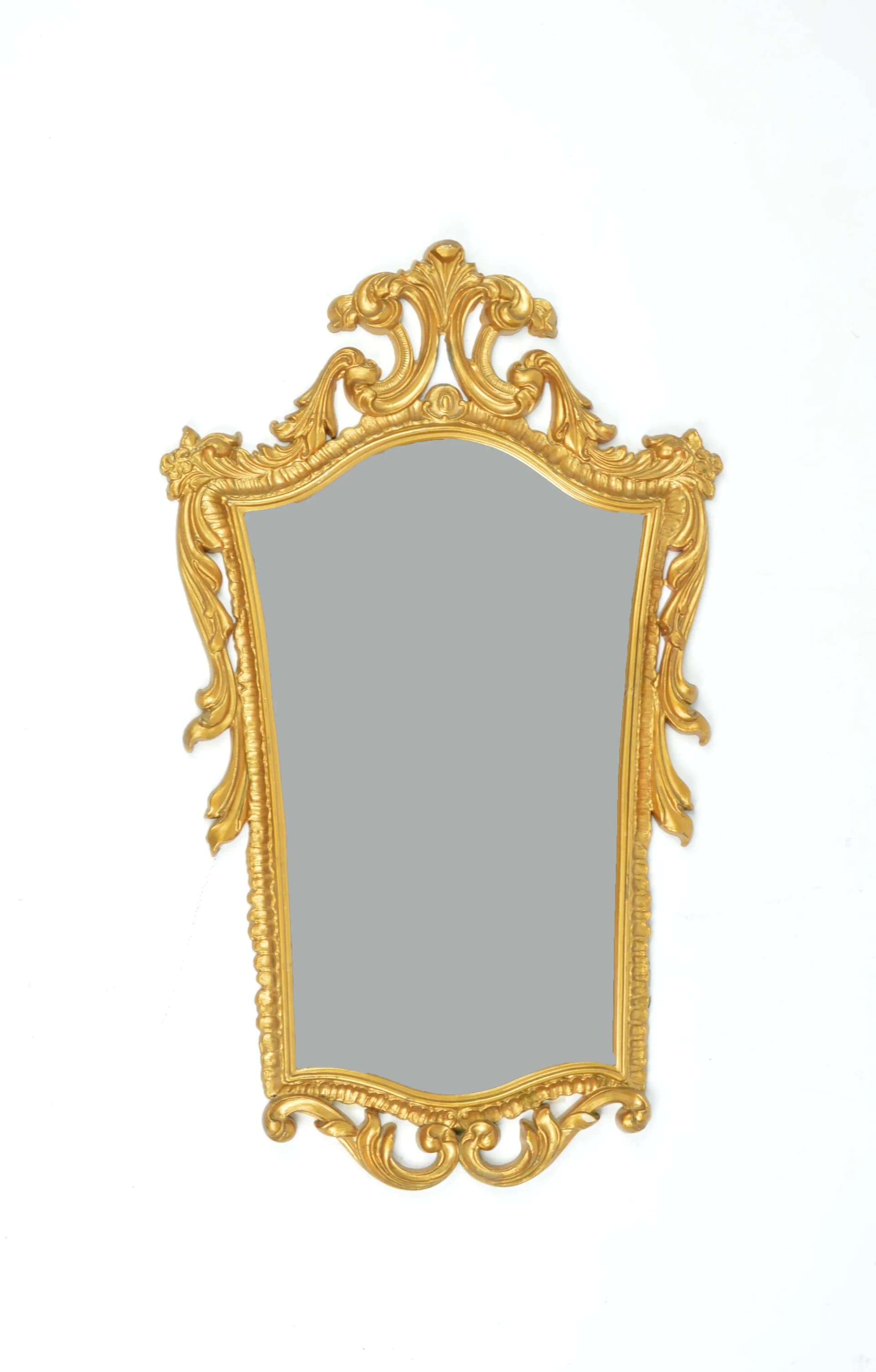 Wall Mirror Neo-Baroque, golden, wood, Poland, 1970s - 86669