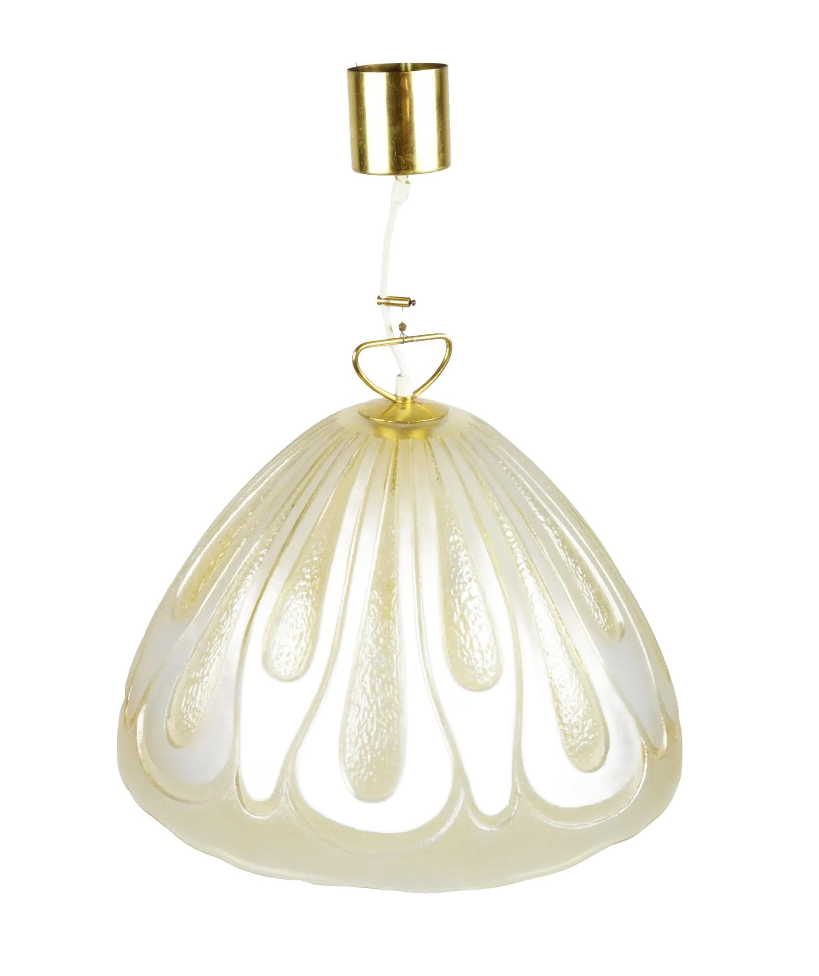 Pendant lamp, golden glass, Kalmar, Austria, 1960s.