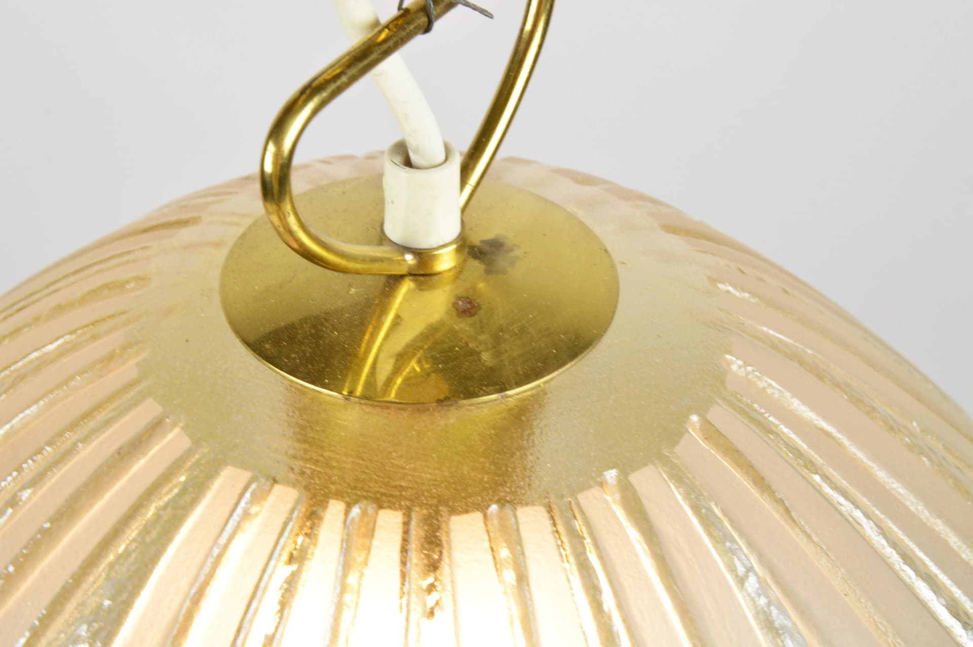 Pendant lamp, golden glass, Kalmar, Austria, 1960s. - 86655
