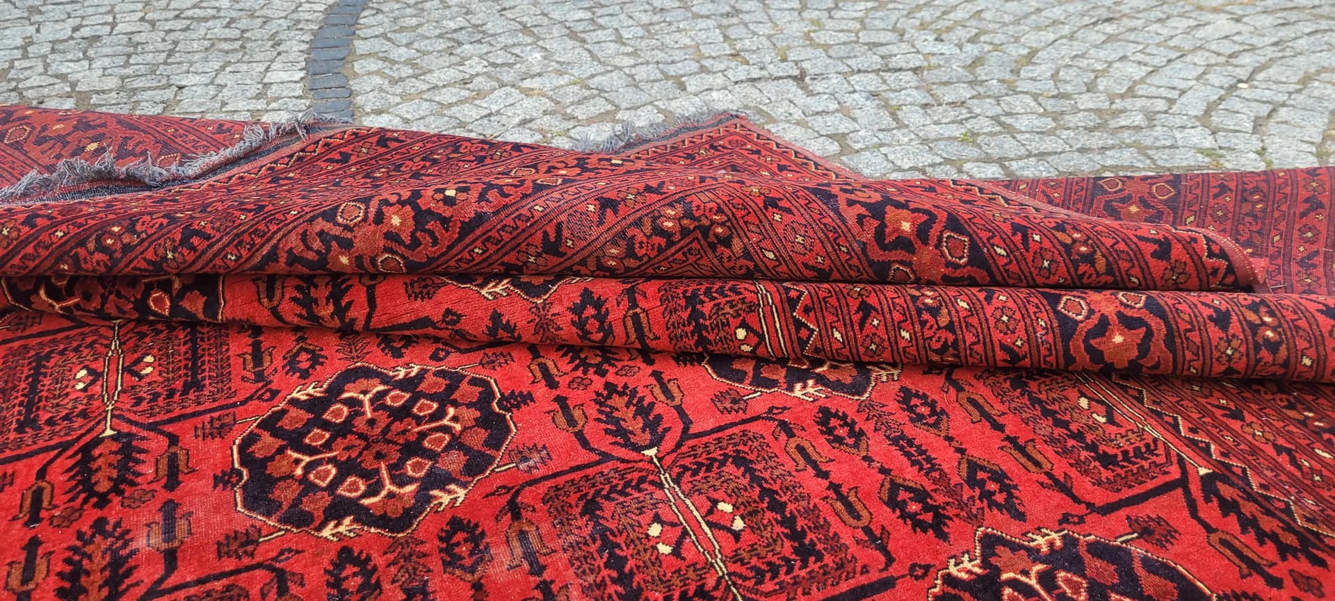 Dywan orientalny, czerwony, wełna, Afganistan, 250x350cm - 88940