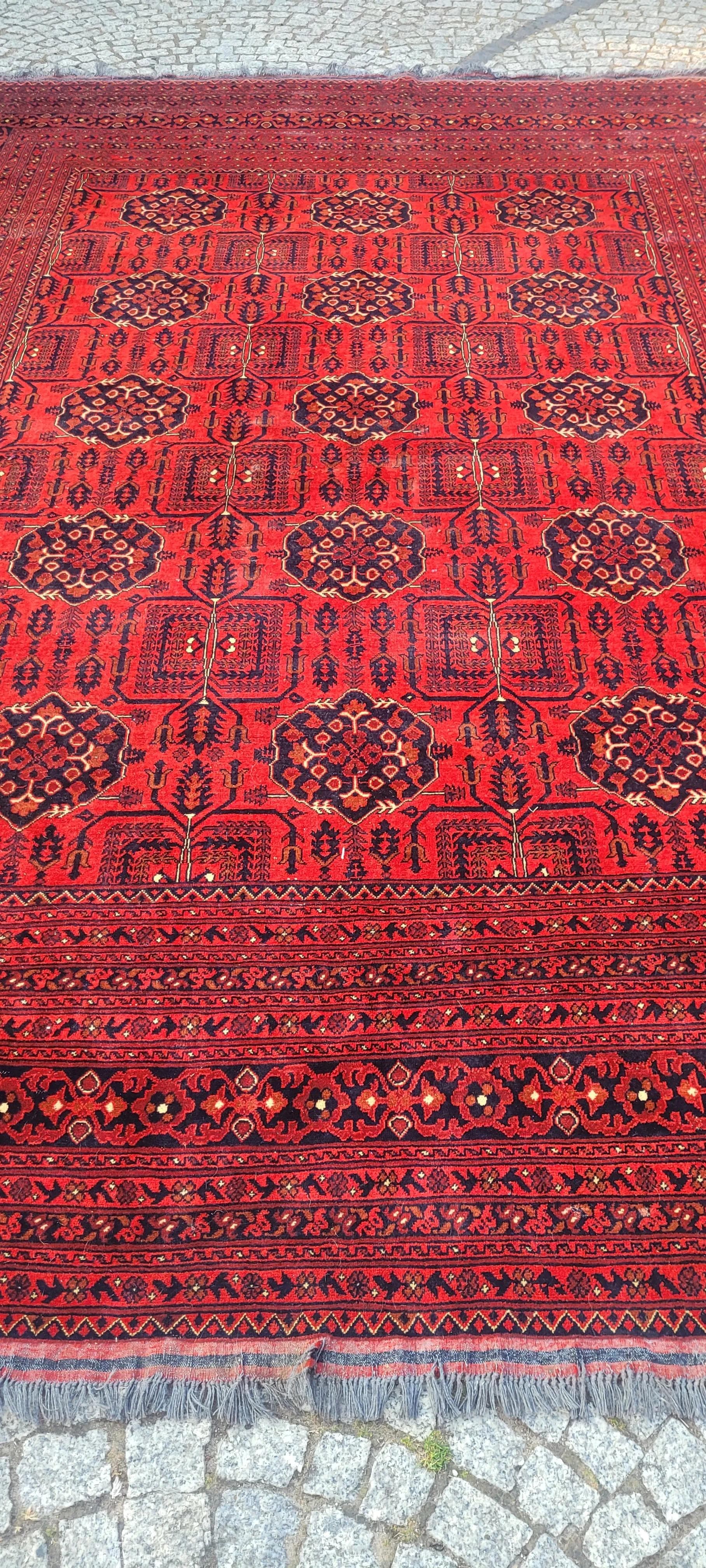 Dywan orientalny, czerwony, wełna, Afganistan, 250x350cm - 88935