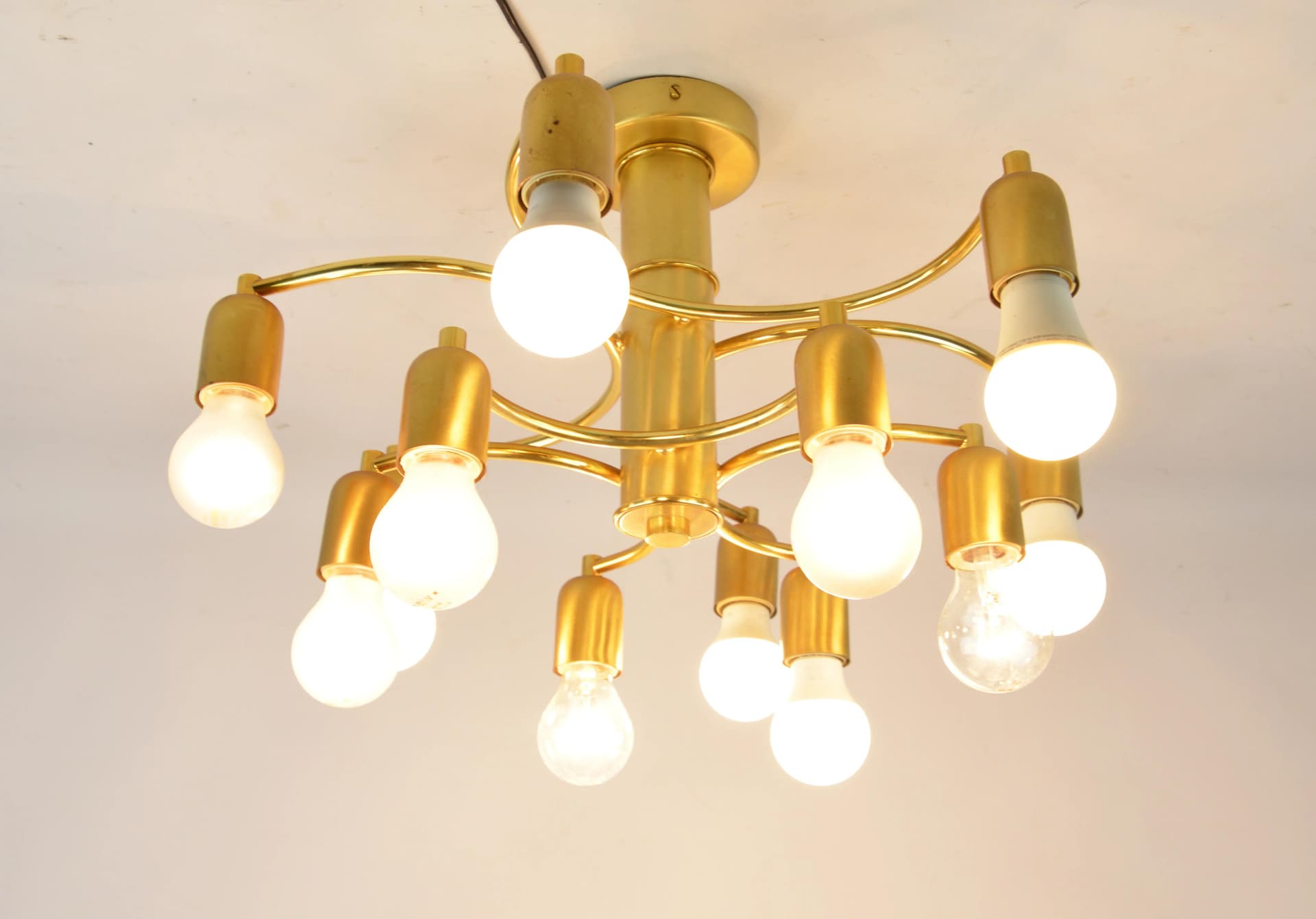 Lampa Leola, złoty, metal, Polska, lata 80. - 86643