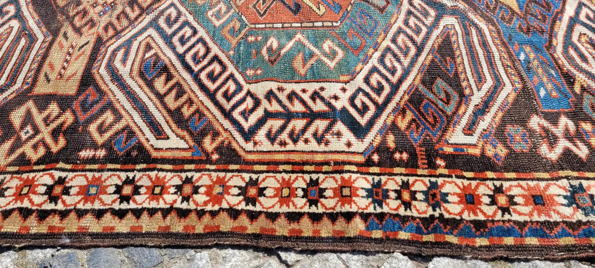 Dywan Kazak, 270x130 cm, czerwony, wełna, Azerbejdżan, XIX w. - 88927