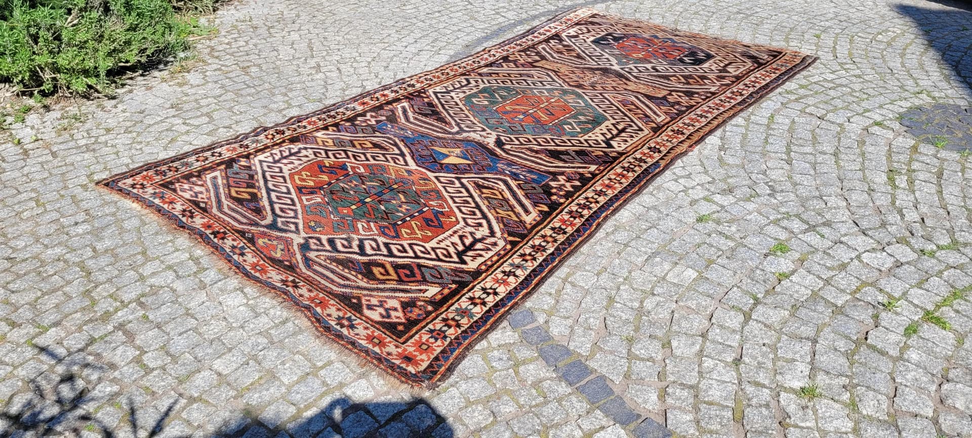 Dywan Kazak, 270x130 cm, czerwony, wełna, Azerbejdżan, XIX w. - 88925