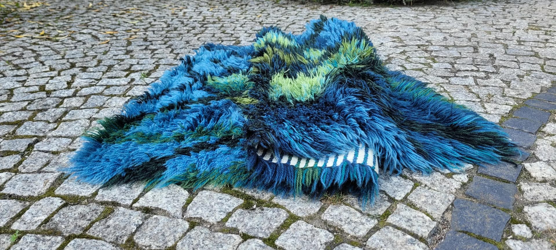 Dywan Rya, 120x80cm, multikolor, wełna, Szwecja, lata 70. - 88919