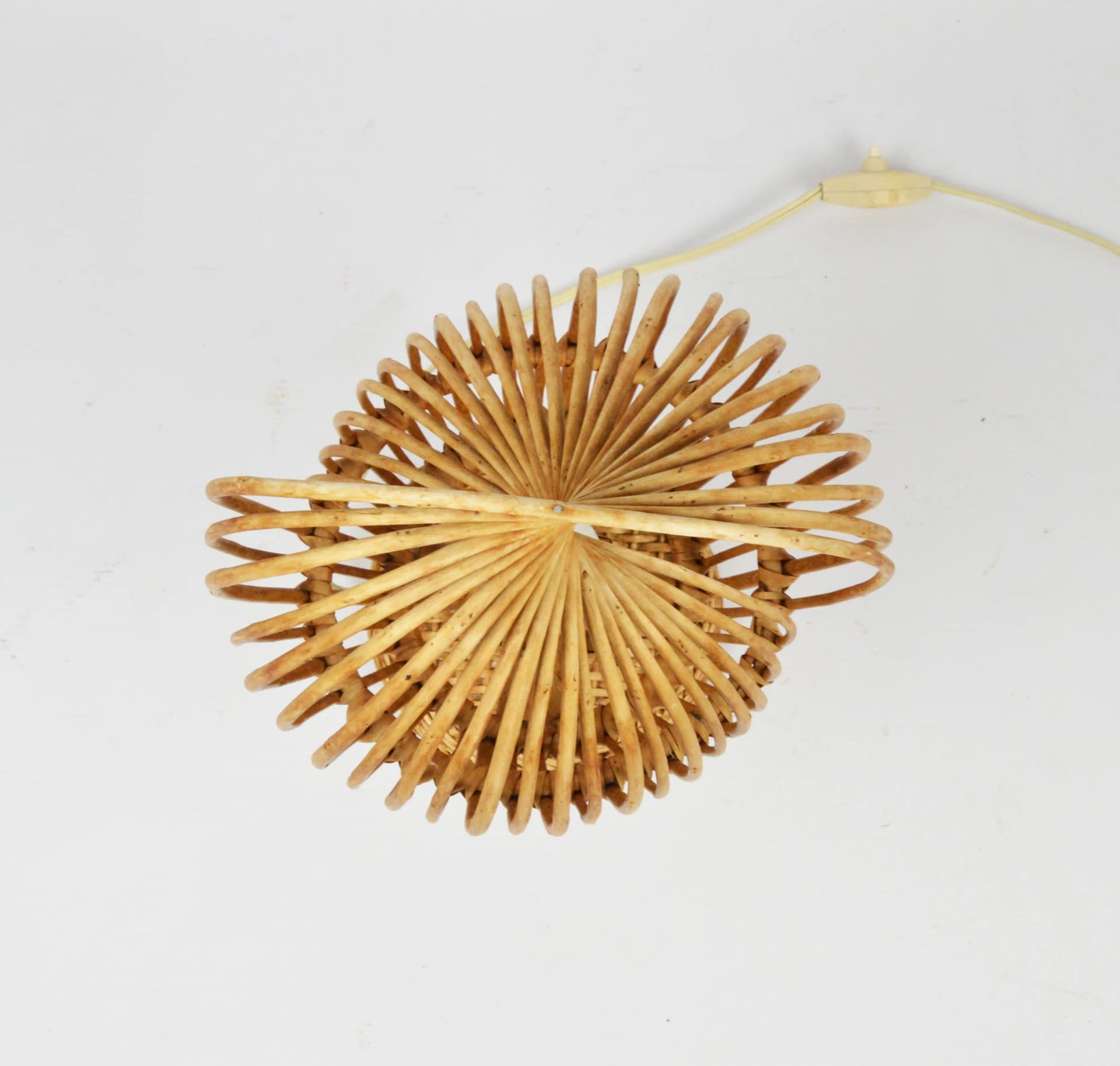 Table lamp, brown wicker, Poland, 1970s - 86617