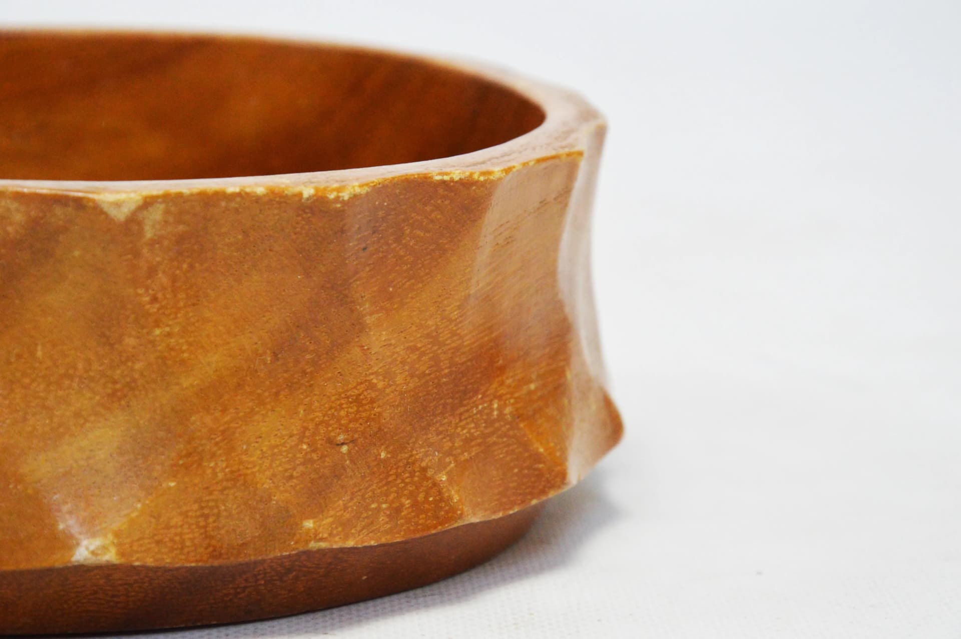 Bowl, brown wood, Poland, 1970s - 86597