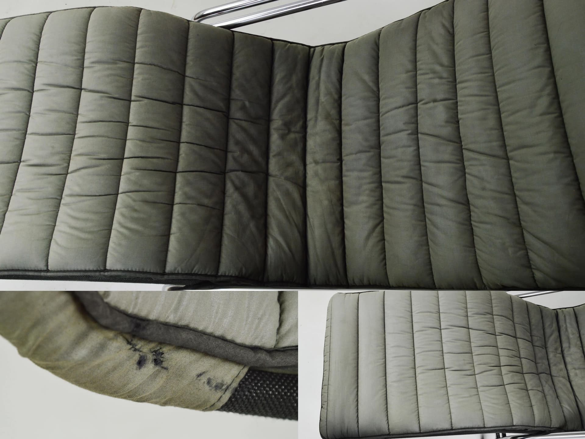 Chaise longue, grey black, fabric chrome, Poland, 1980s. - 86593