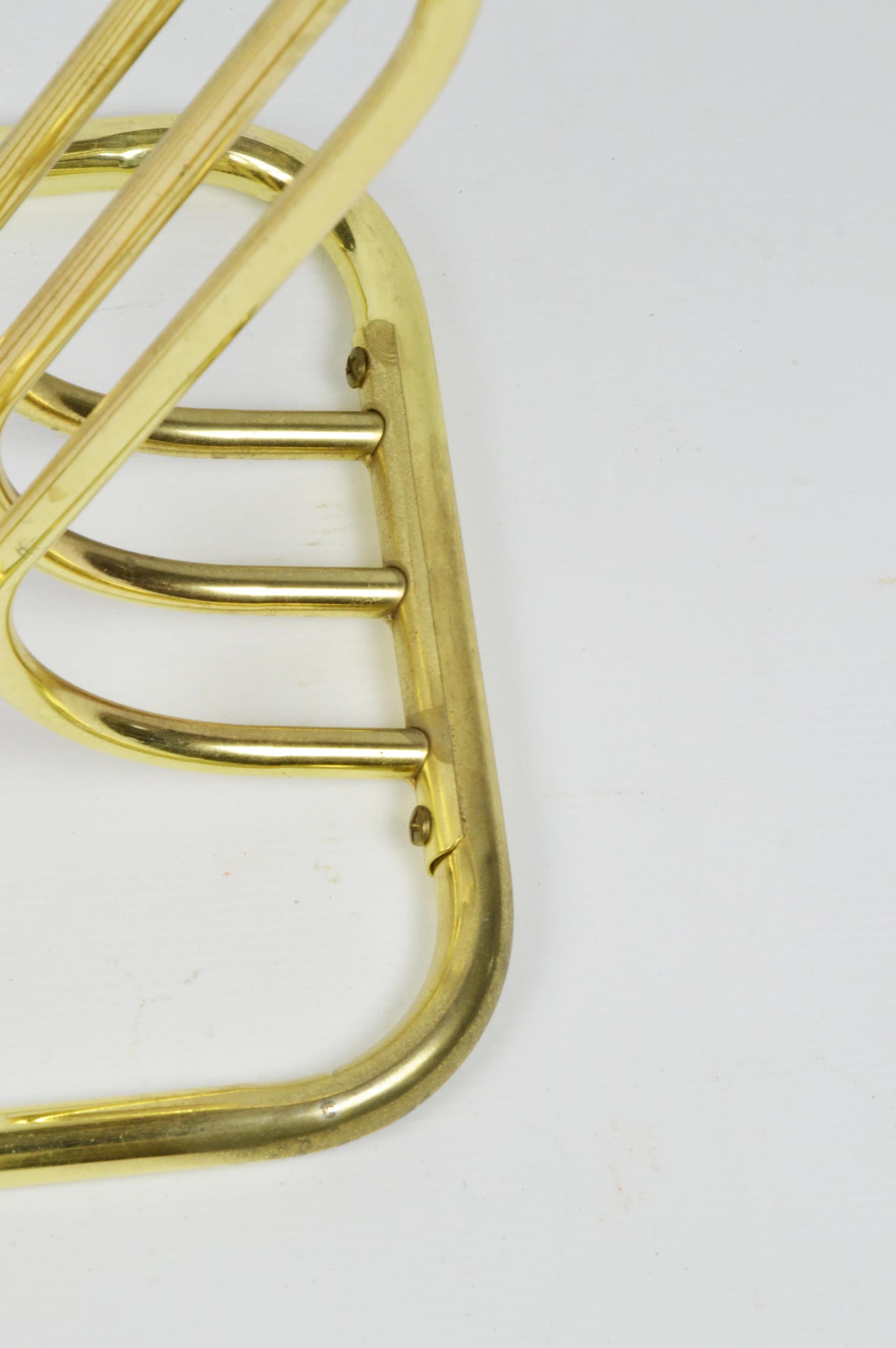 Kwietnik Hollywood Regency, metal złoty, szkło dymione, lata 80. - 86585