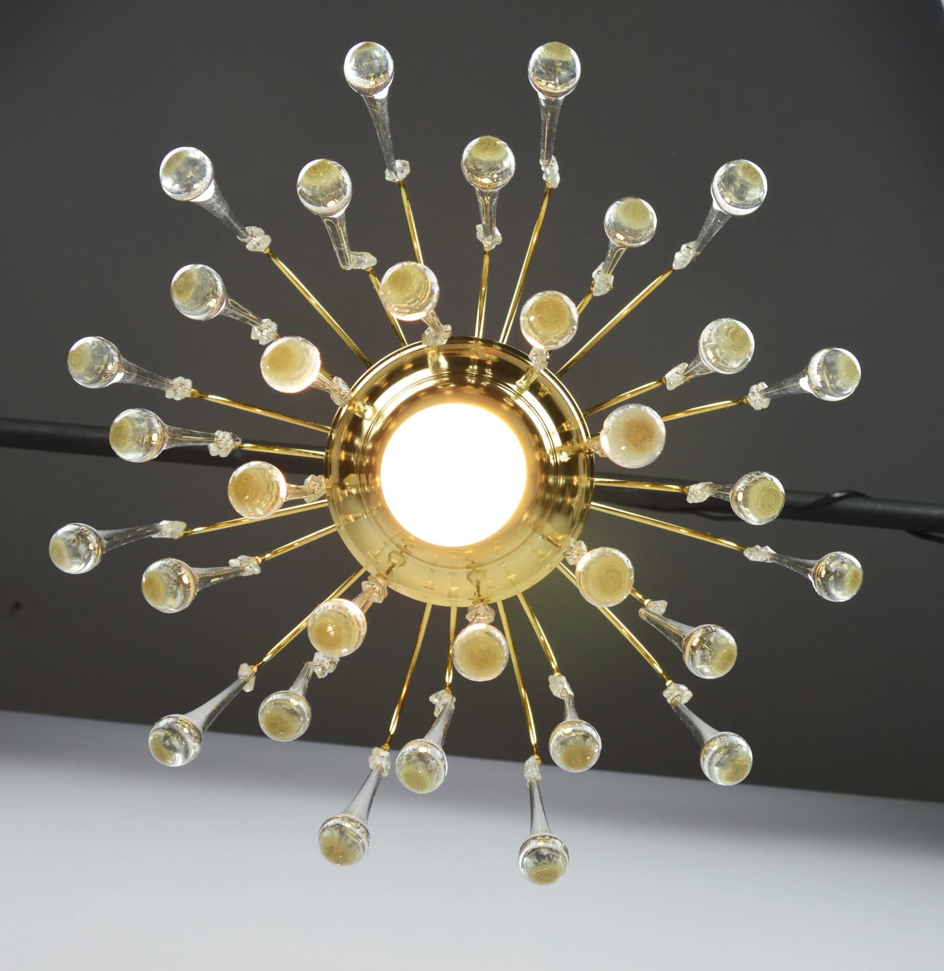 Chandelier Orion, transparent glass, gold metal, Austria, 1970s - 86536
