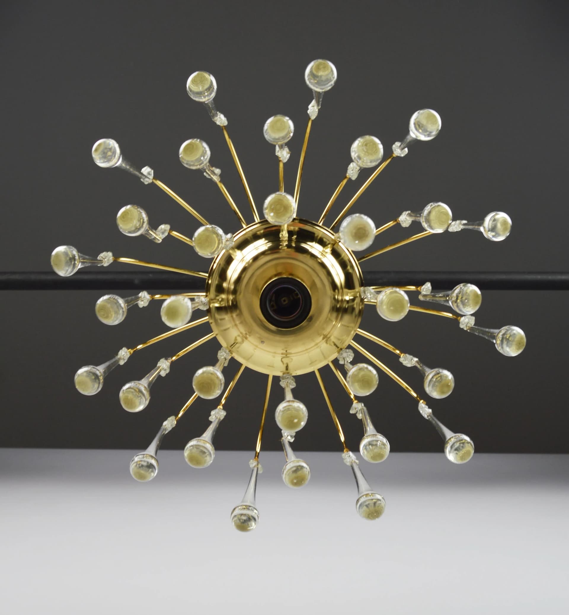 Chandelier Orion, transparent glass, gold metal, Austria, 1970s - 86544