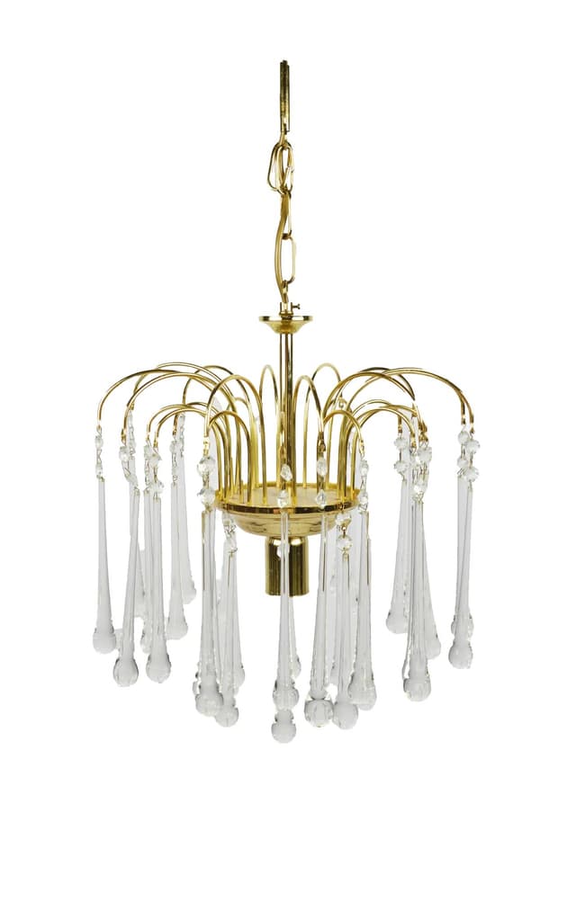 Chandelier Orion, transparent glass, gold metal, Austria, 1970s - DIMENSION