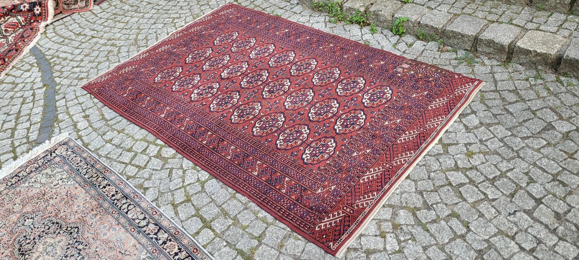 Dywan Tekke, 123x192 cm, czerwony, wełna, Turkmenistan, XIX w. - 88876