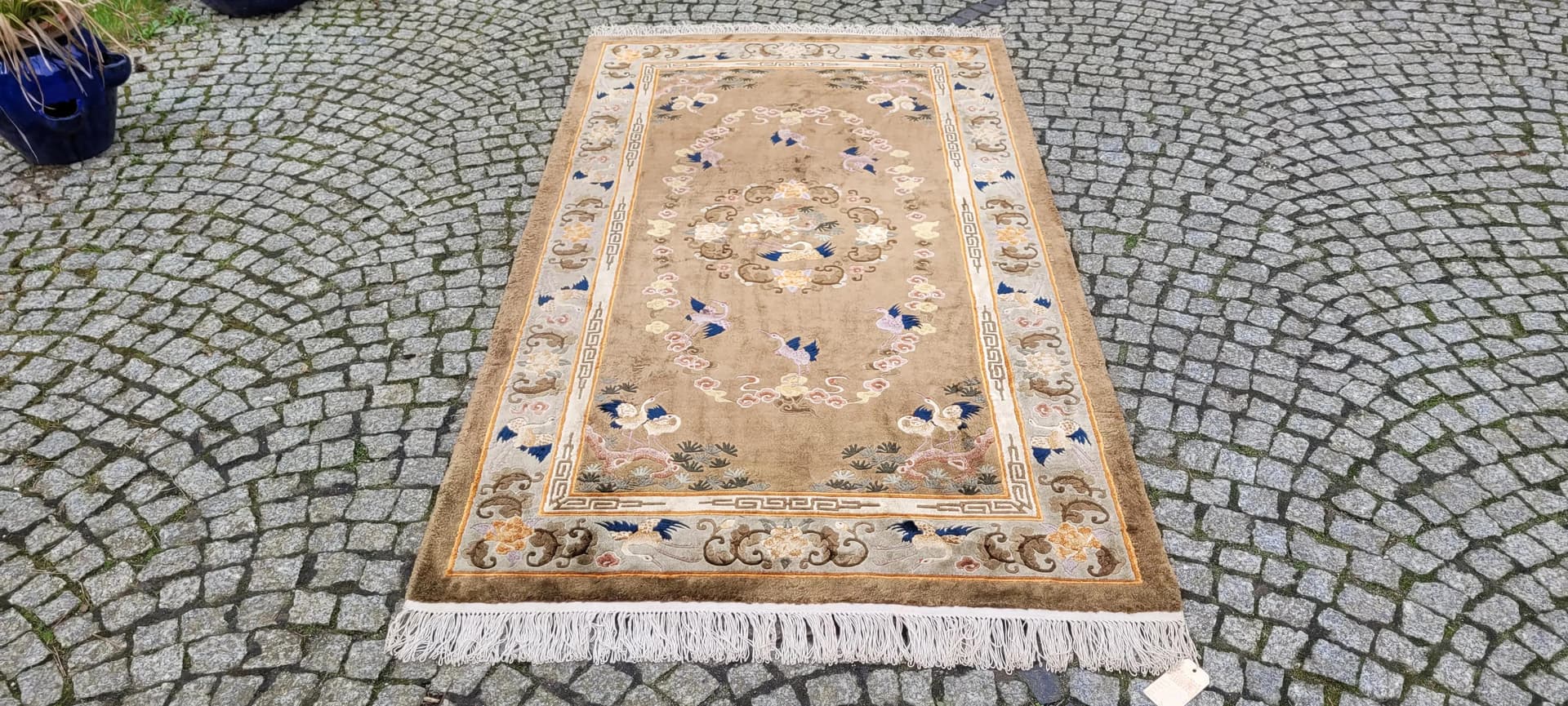 Dywan orientalny 125x235 cm, jedwab multikolor, Chiny, początek XX w. - 88862