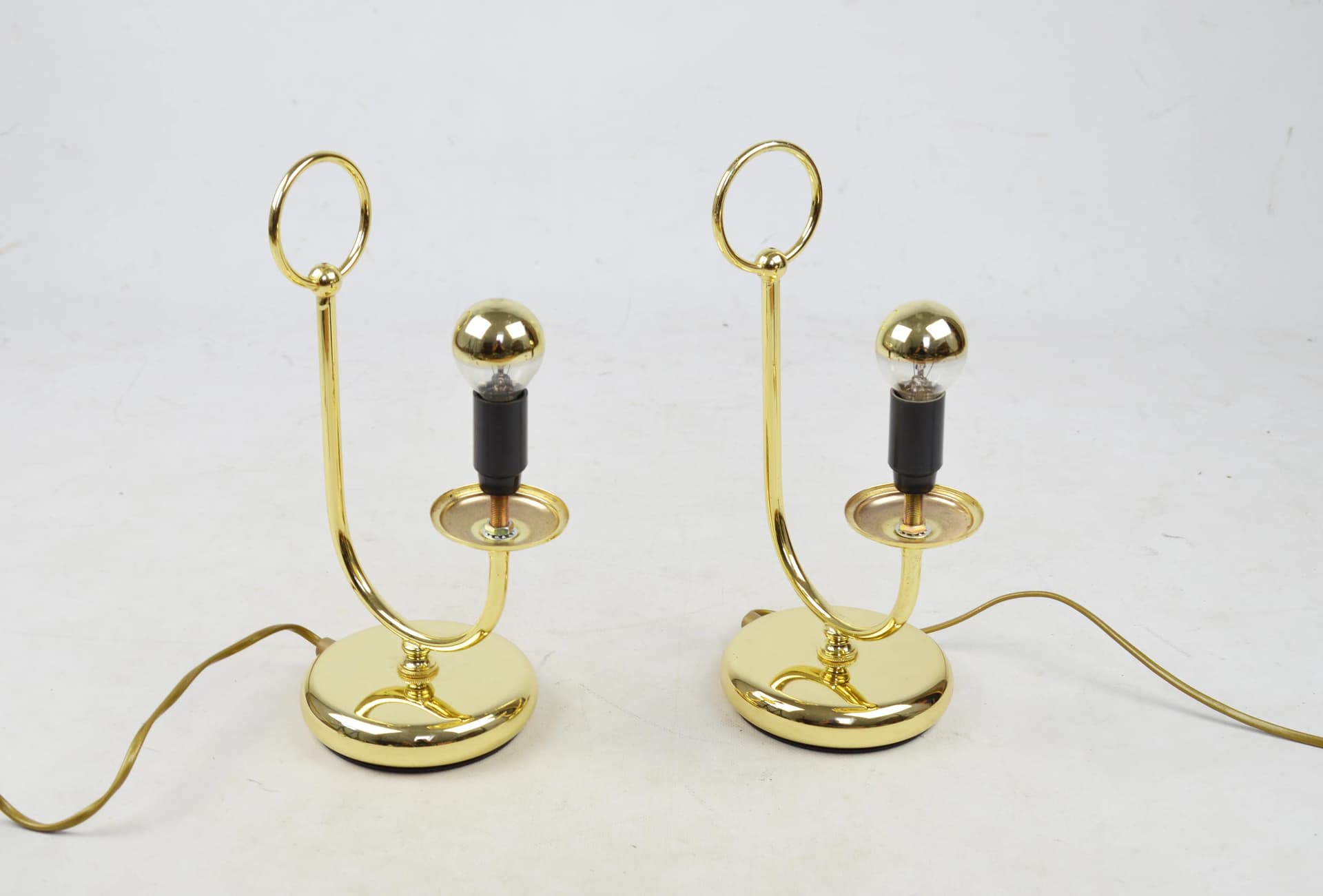 Para lampek stołowych, złoty, metal, Massive, Belgia, lata 80. - 86511