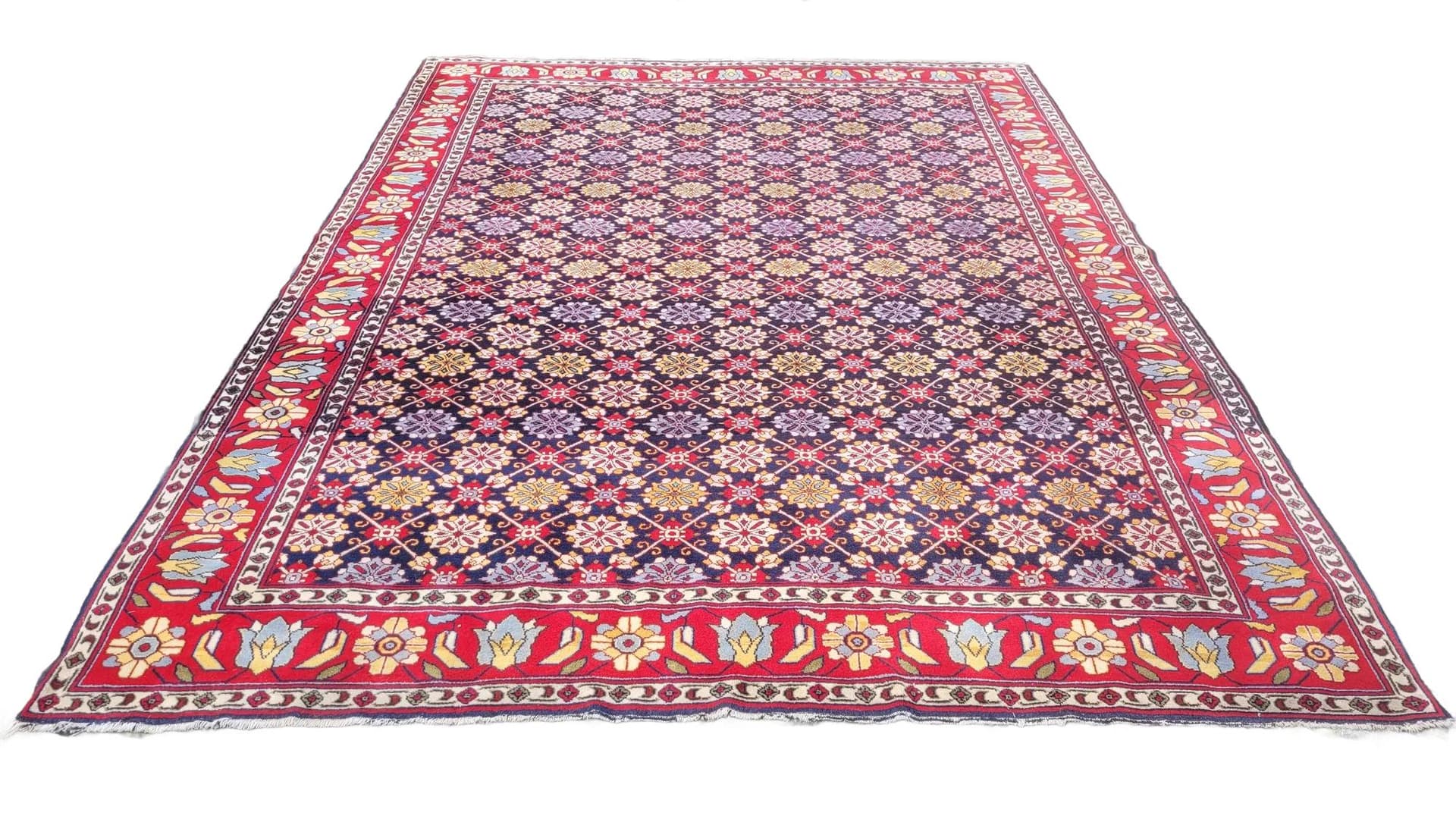 Anatolian Persian Rug 260x360 cm, multicolor wool, Turkey, 1970s.