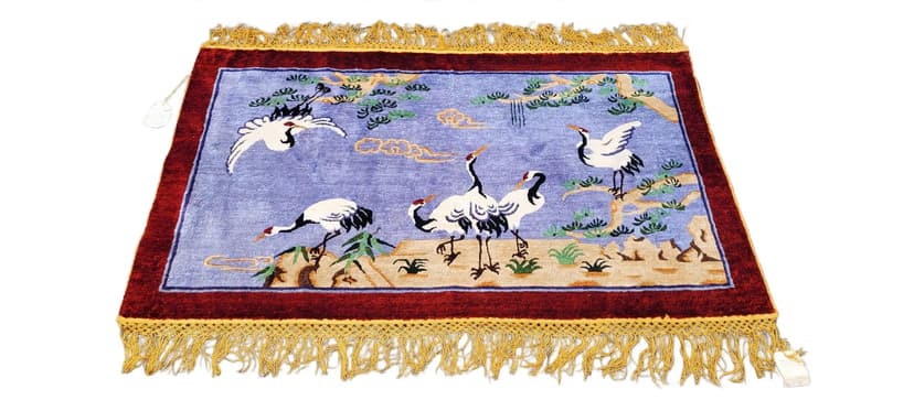 Dywan obrazkowy, jedwab multikolor, Chiny, lata 60., 120x156 cm