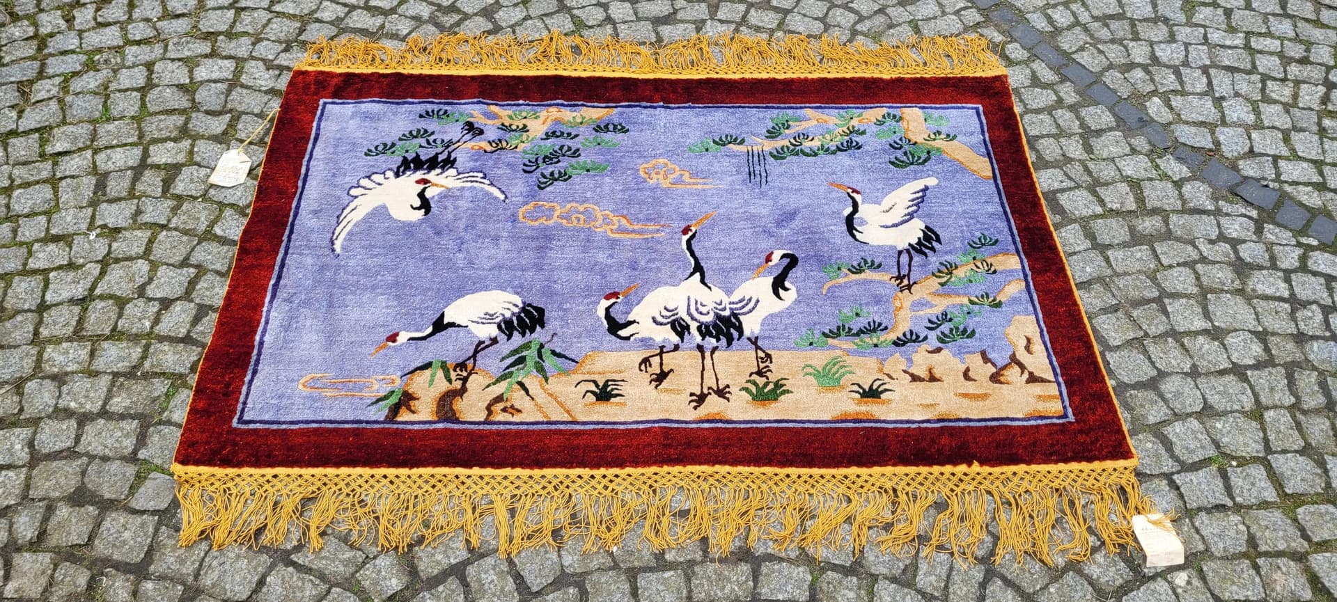 Pictorial rug, multicolor silk, China, 1960s, 120x156 cm - 88822