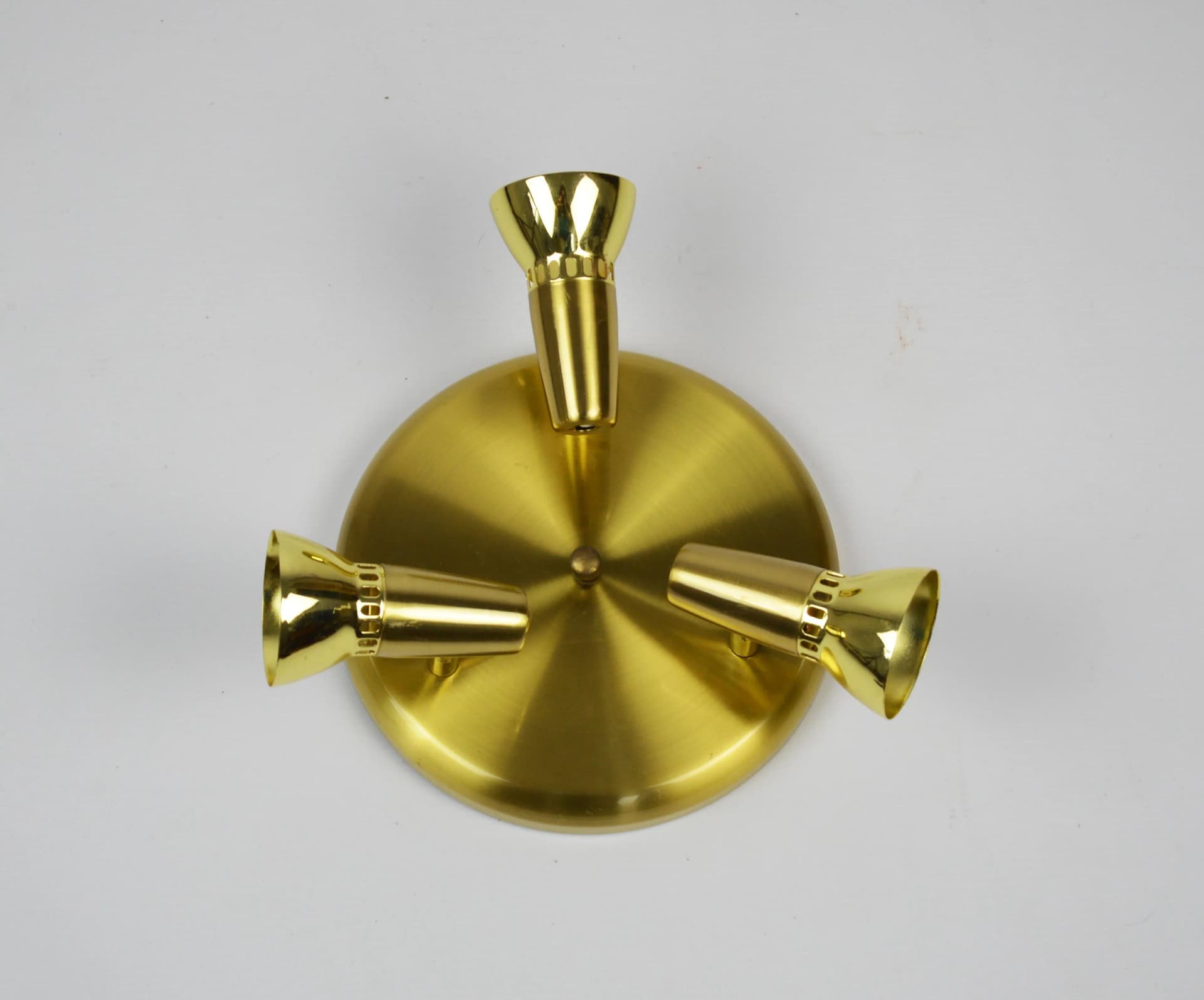 Ceiling lamp, golden metal, Germany, 1980s. - 86459