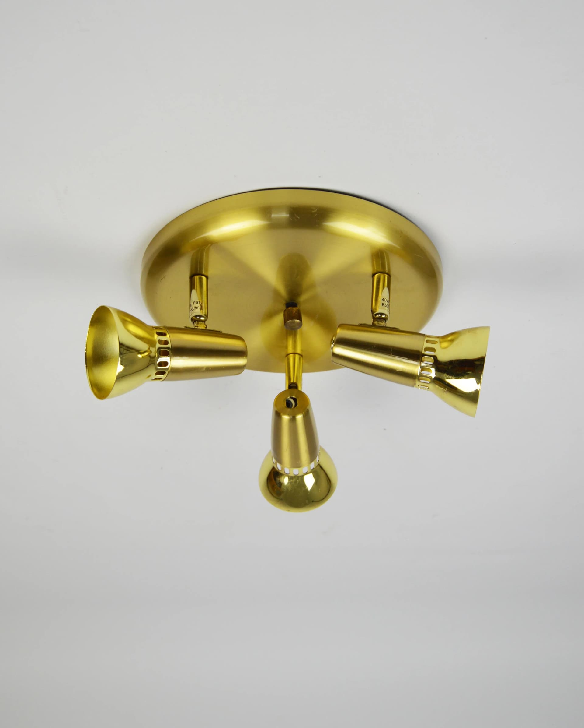 Ceiling lamp, golden metal, Germany, 1980s. - 86460