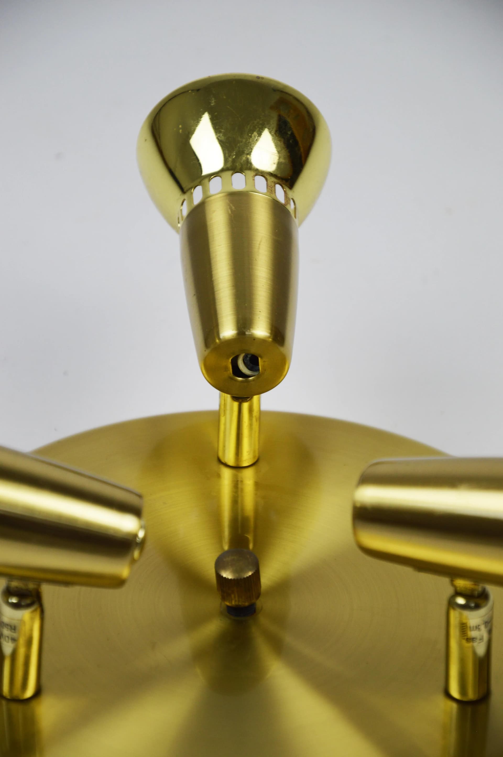 Ceiling lamp, golden metal, Germany, 1980s. - 86462