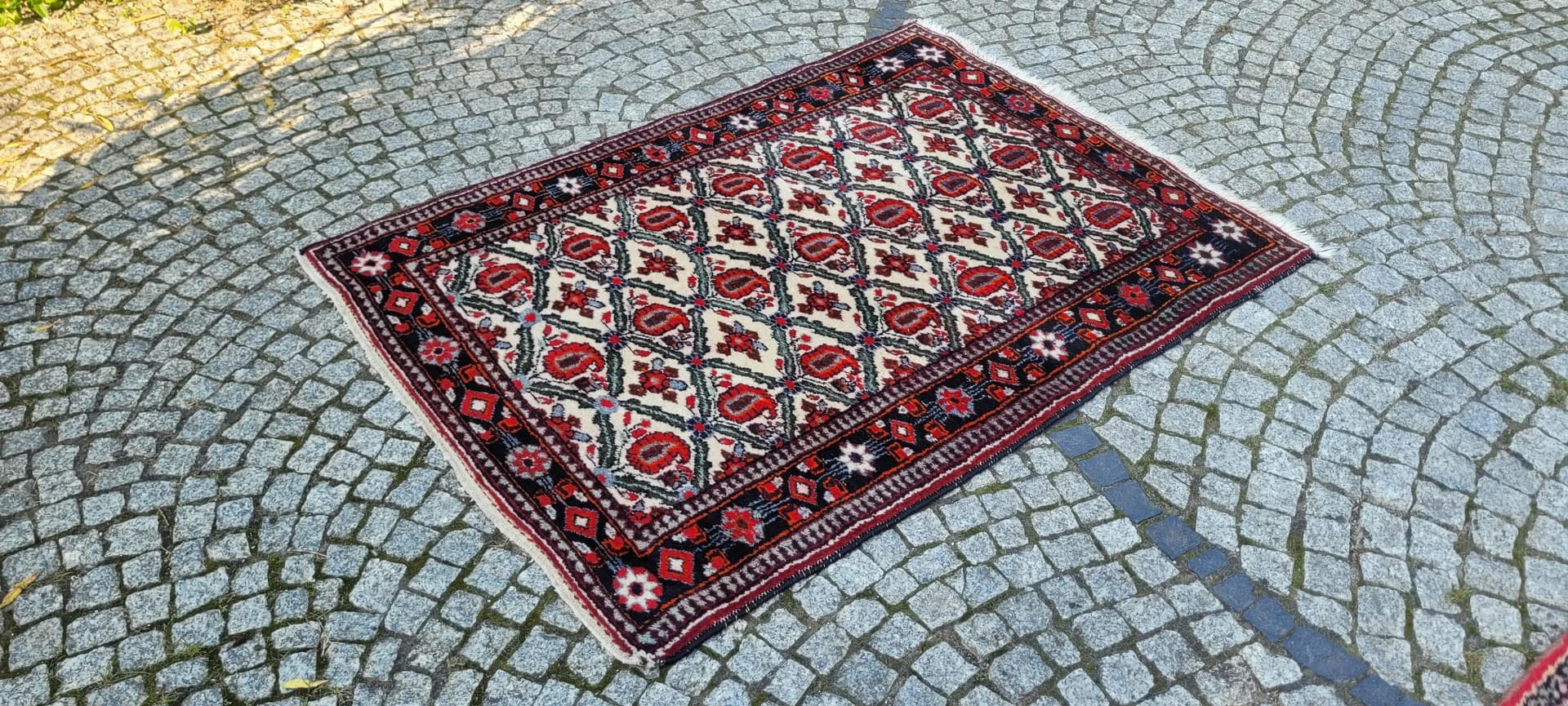 Dywan Hamadan 110x160cm, beżowy, wełna, Iran, lata 60. - 88802