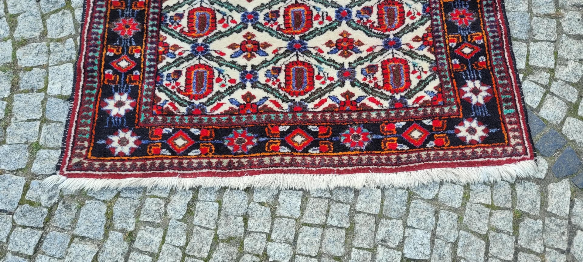 Dywan Hamadan 110x160cm, beżowy, wełna, Iran, lata 60. - 88806