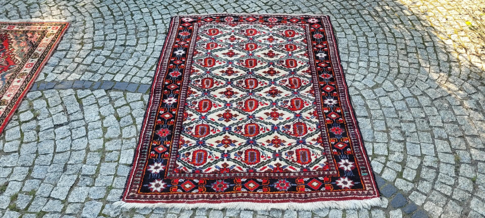 Dywan Hamadan 110x160cm, beżowy, wełna, Iran, lata 60. - 88804