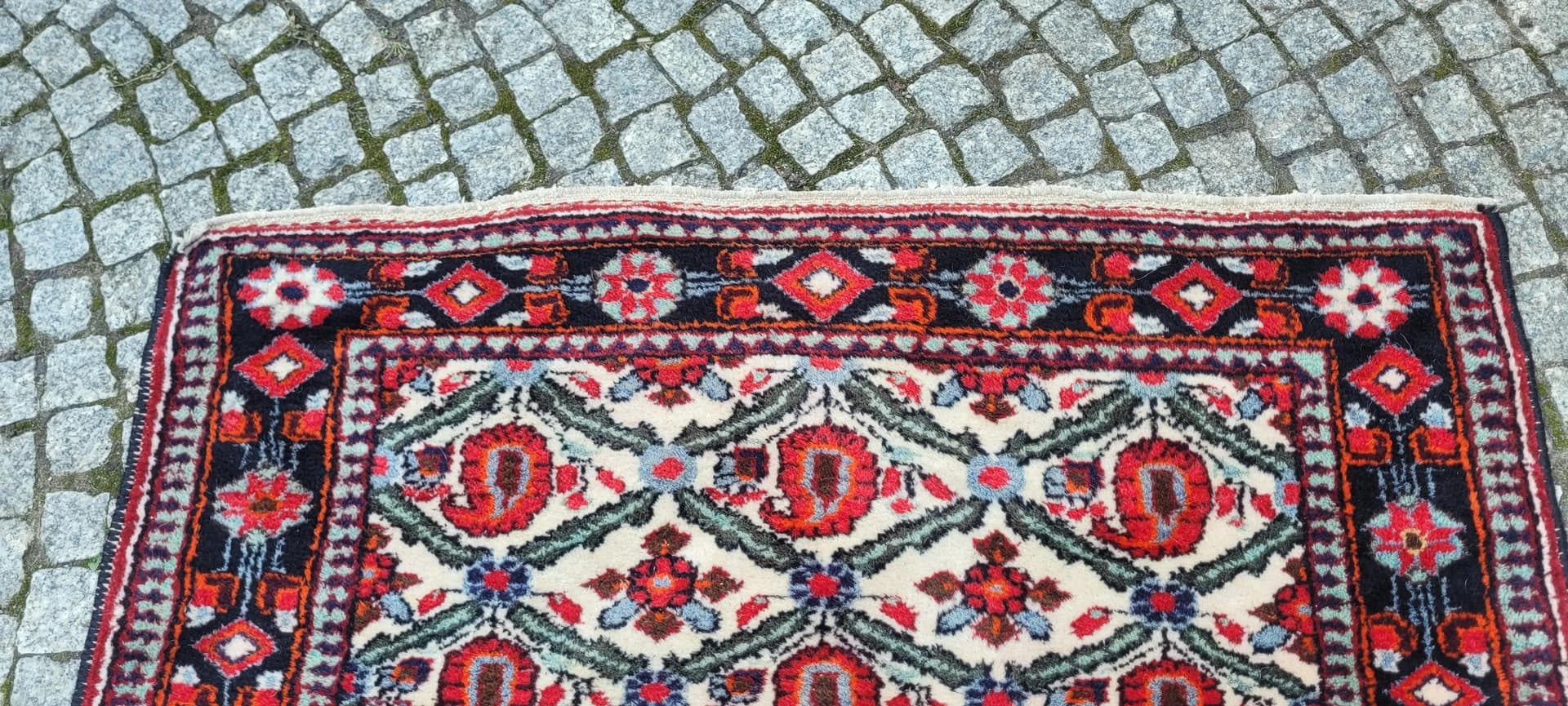 Dywan Hamadan 110x160cm, beżowy, wełna, Iran, lata 60. - 88809