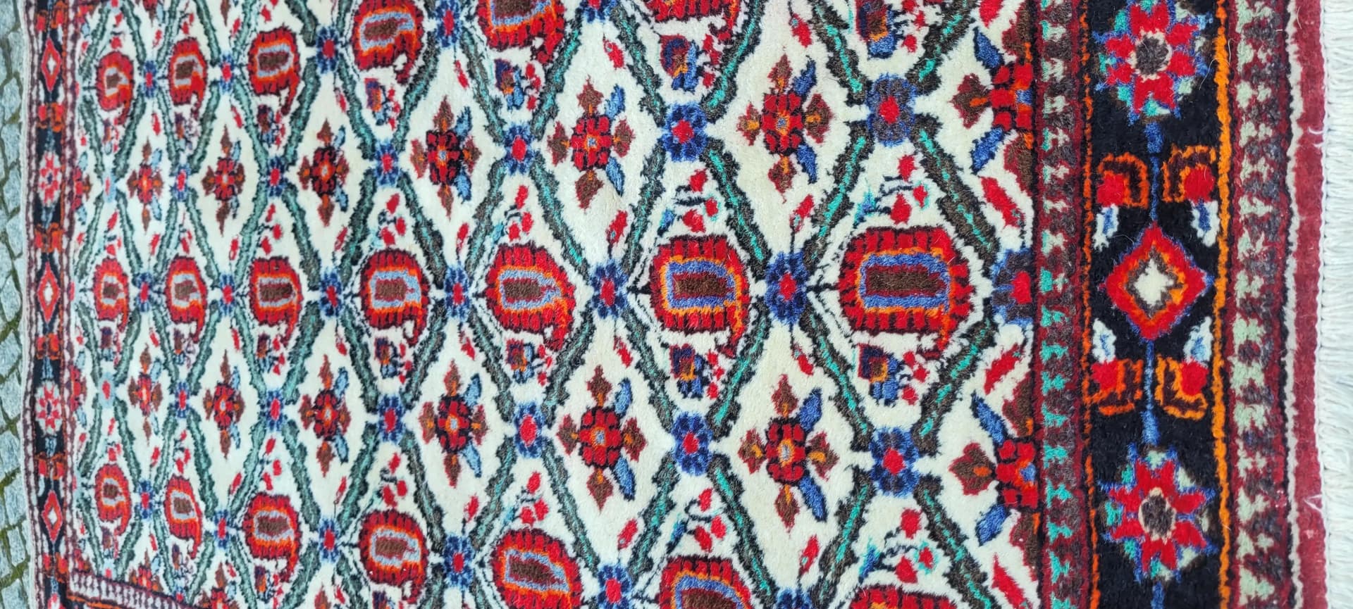 Dywan Hamadan 110x160cm, beżowy, wełna, Iran, lata 60. - 88805