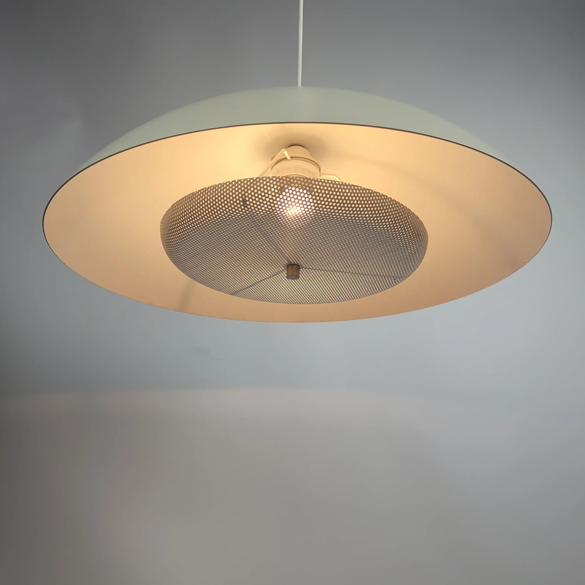 Pendant lamp, ivory white metal, Sweden, 1970s. - 86412