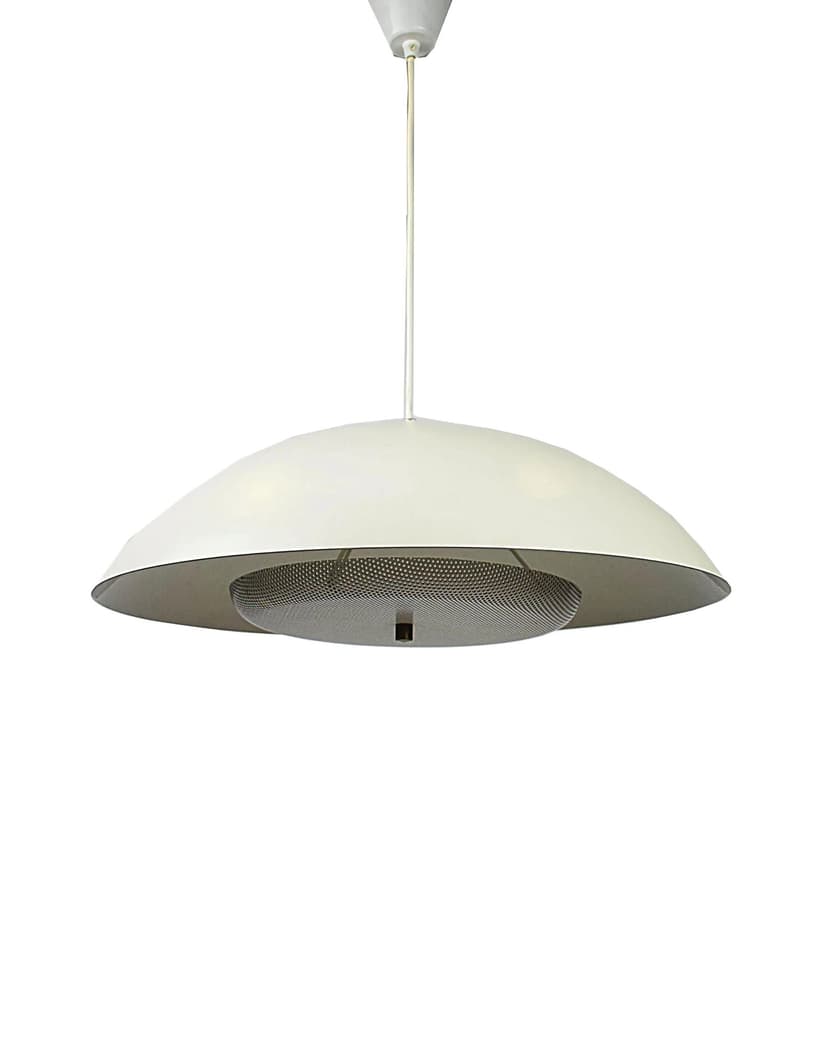 Pendant lamp, ivory white metal, Sweden, 1970s.