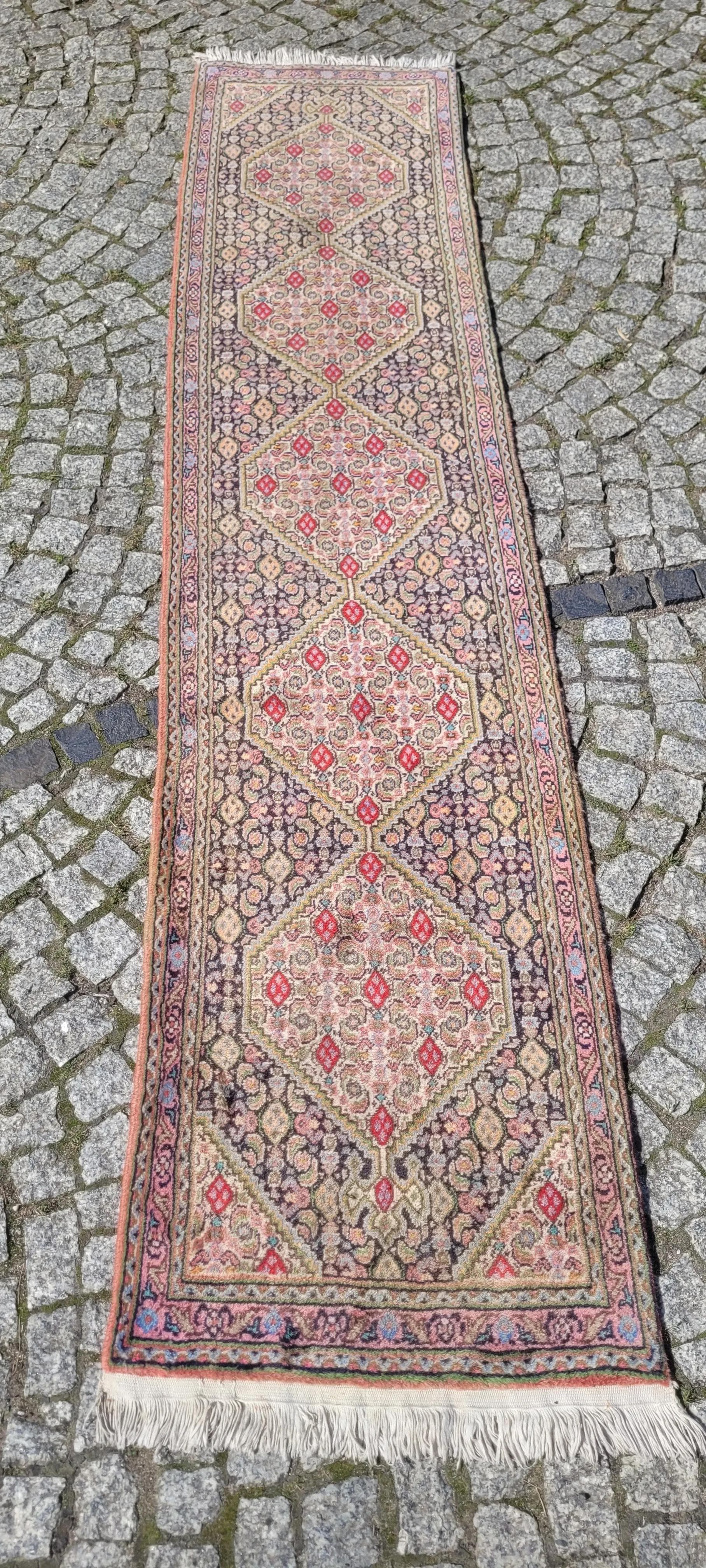 Dywan Senneh, 255x55 cm, beżowy, wełna, Iran, początek XX w. - 88733