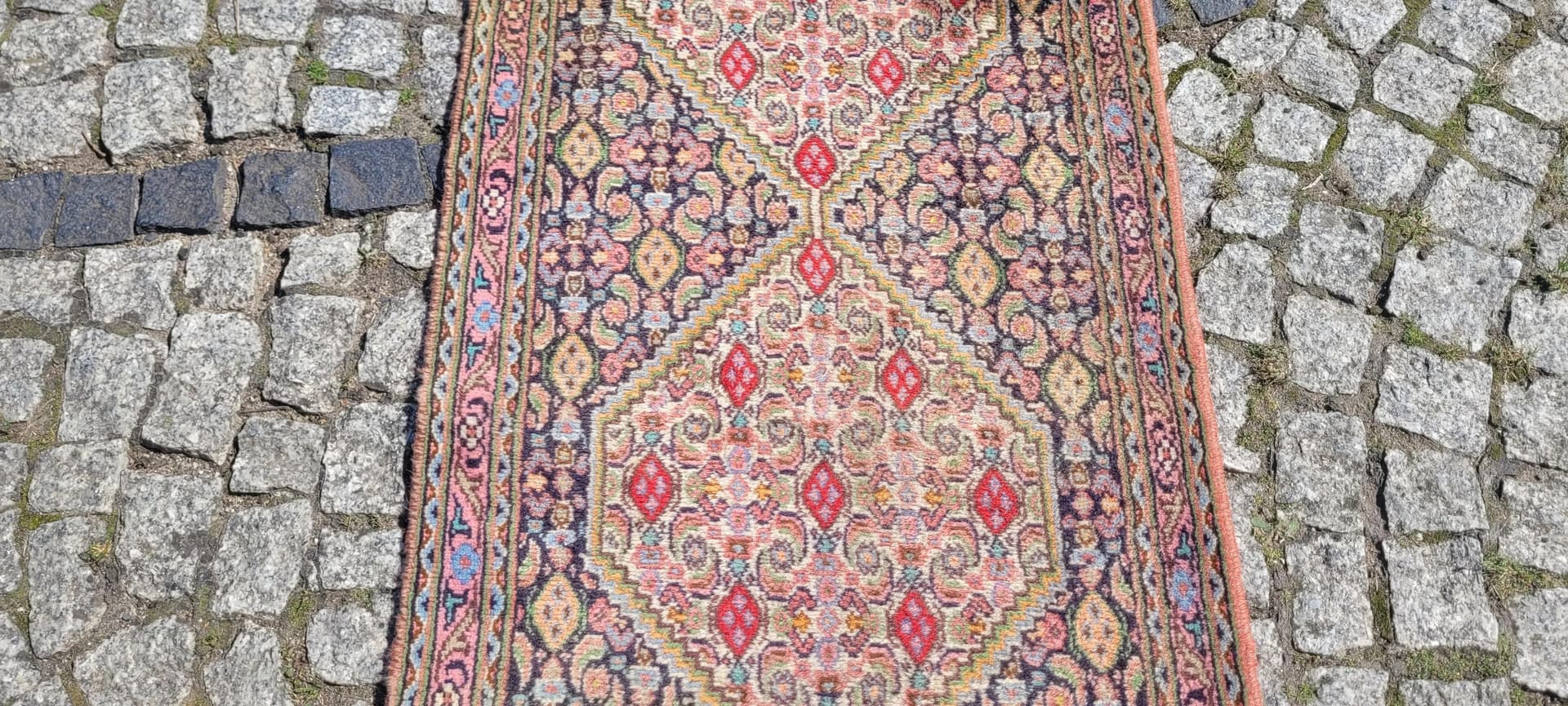 Dywan Senneh, 255x55 cm, beżowy, wełna, Iran, początek XX w. - 88737