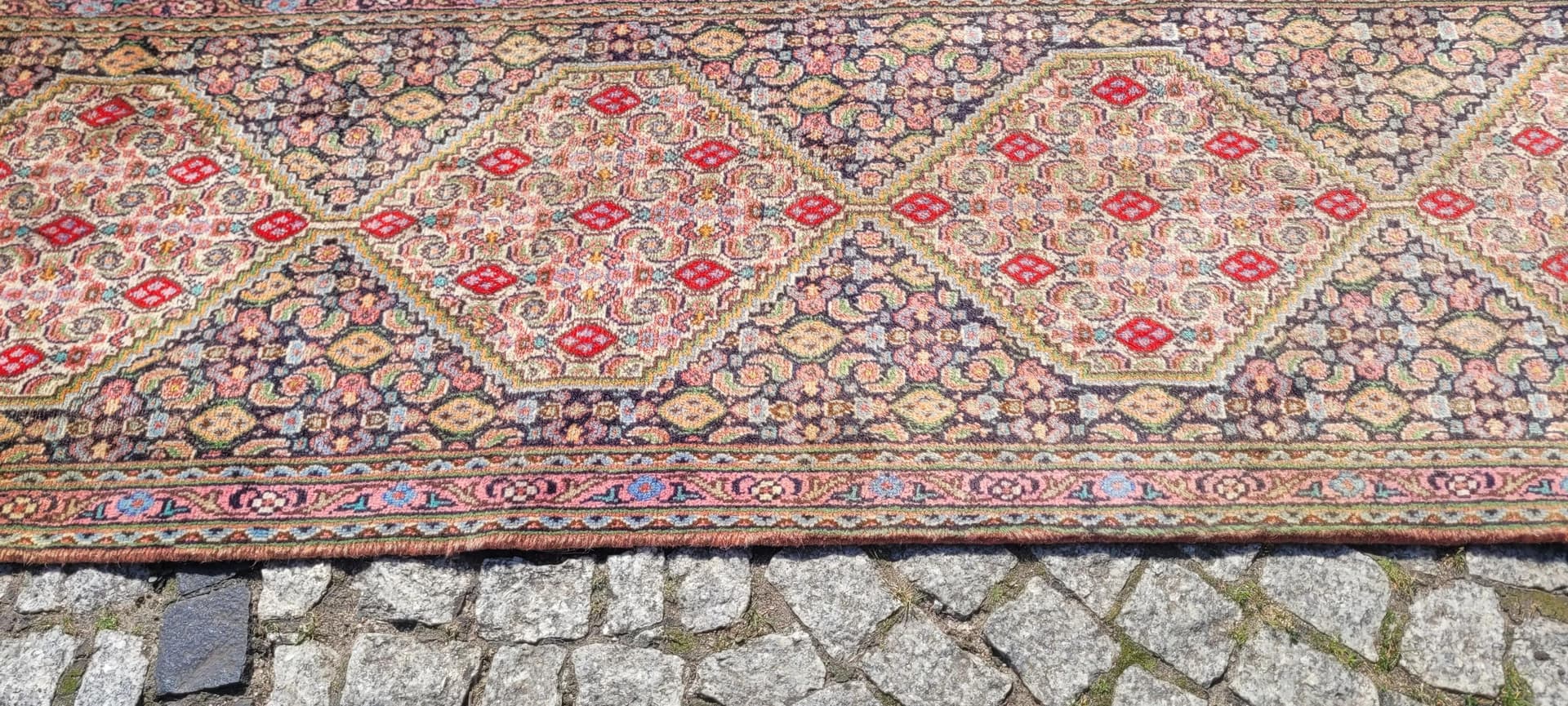 Dywan Senneh, 255x55 cm, beżowy, wełna, Iran, początek XX w. - 88739