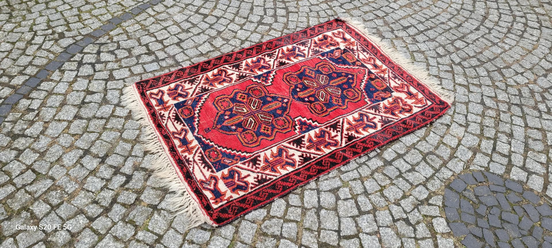 Dywan Kazak, czerwony, wełna, Turcja, lata 60., 85x300 cm - 88723