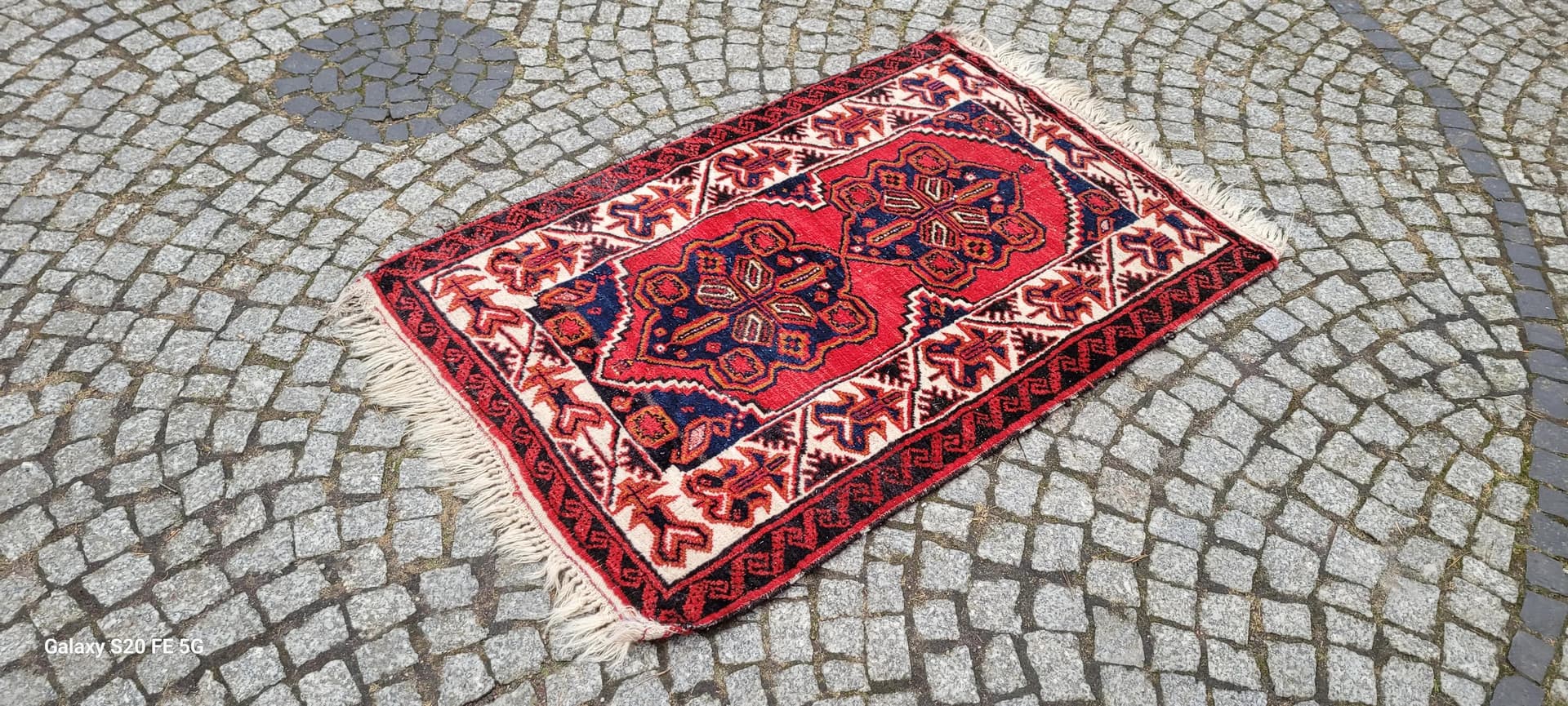 Dywan Kazak, czerwony, wełna, Turcja, lata 60., 85x300 cm - 88726